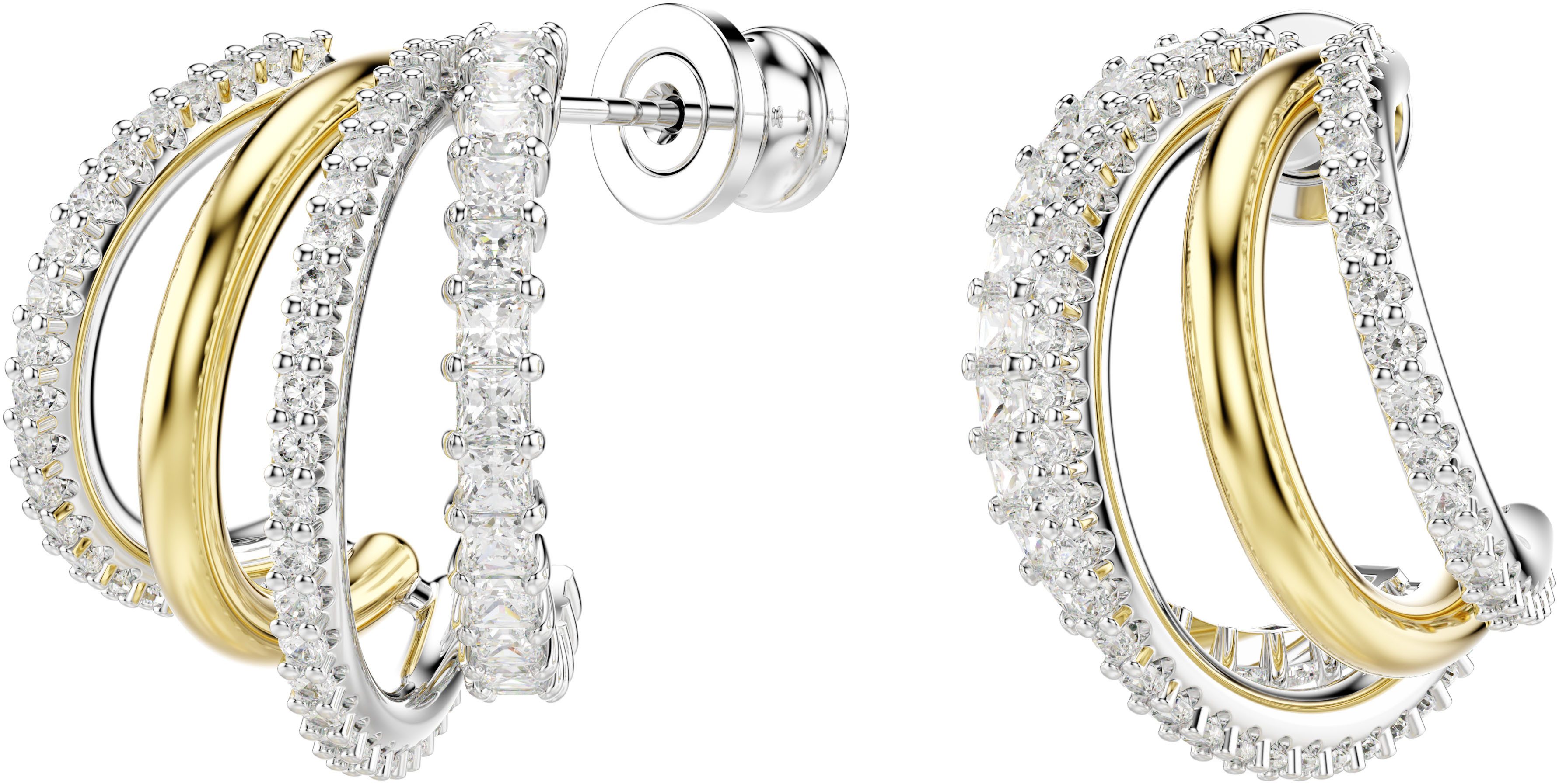 Swarovski Paar Creolen Schmuck Geschenk Hyperbola Ohrringe, mit Swarovski® Zirkonia (synth)