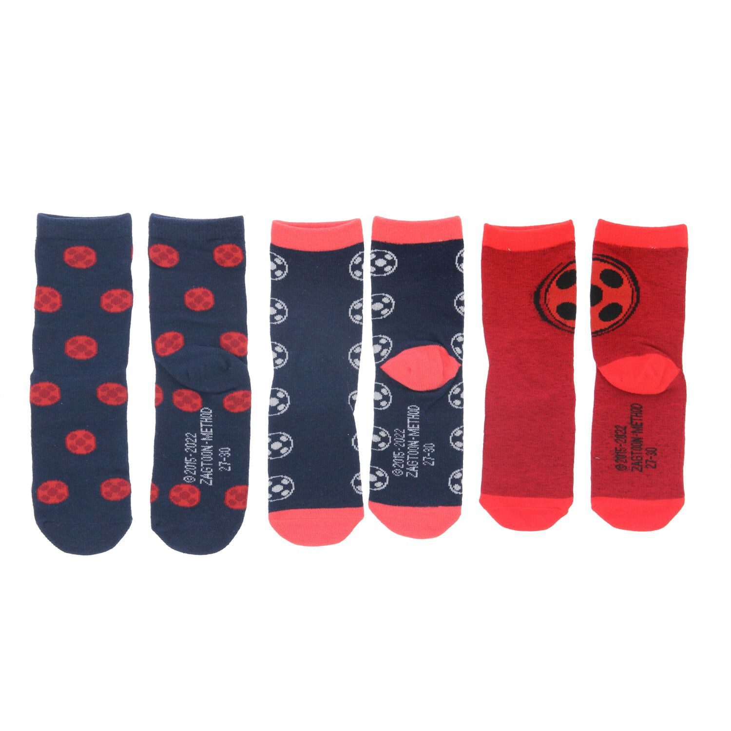 Miraculous - Ladybug Носки для кроссовок Miraculous Ladybug Носки für Kinder – 3-Pack Sneaker Söckchen