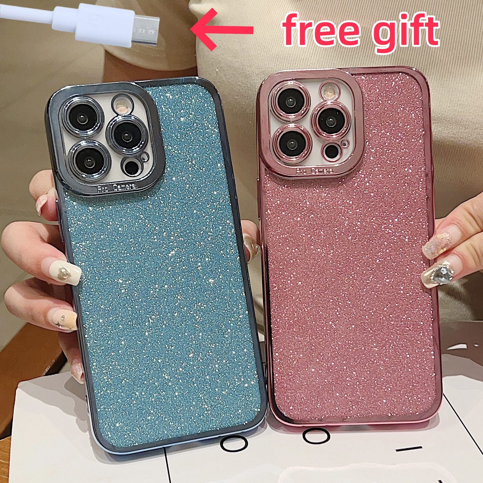 trends for living Handyhülle Glitzer Handyhülle für iPhone 7 8 Plus Handy Case Cover Schutzhülle