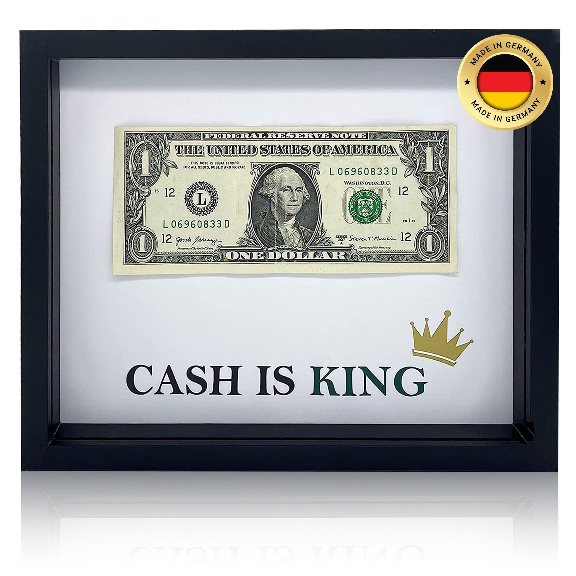 Easy line® Wanddekoobjekt 3D Dollar Bilderrahmen Büro und Schreibtisch Deko, mit echtem Dollar. Reduzierter Preis € 29,90. Unverbindliche Preisempfehlung € 39,90