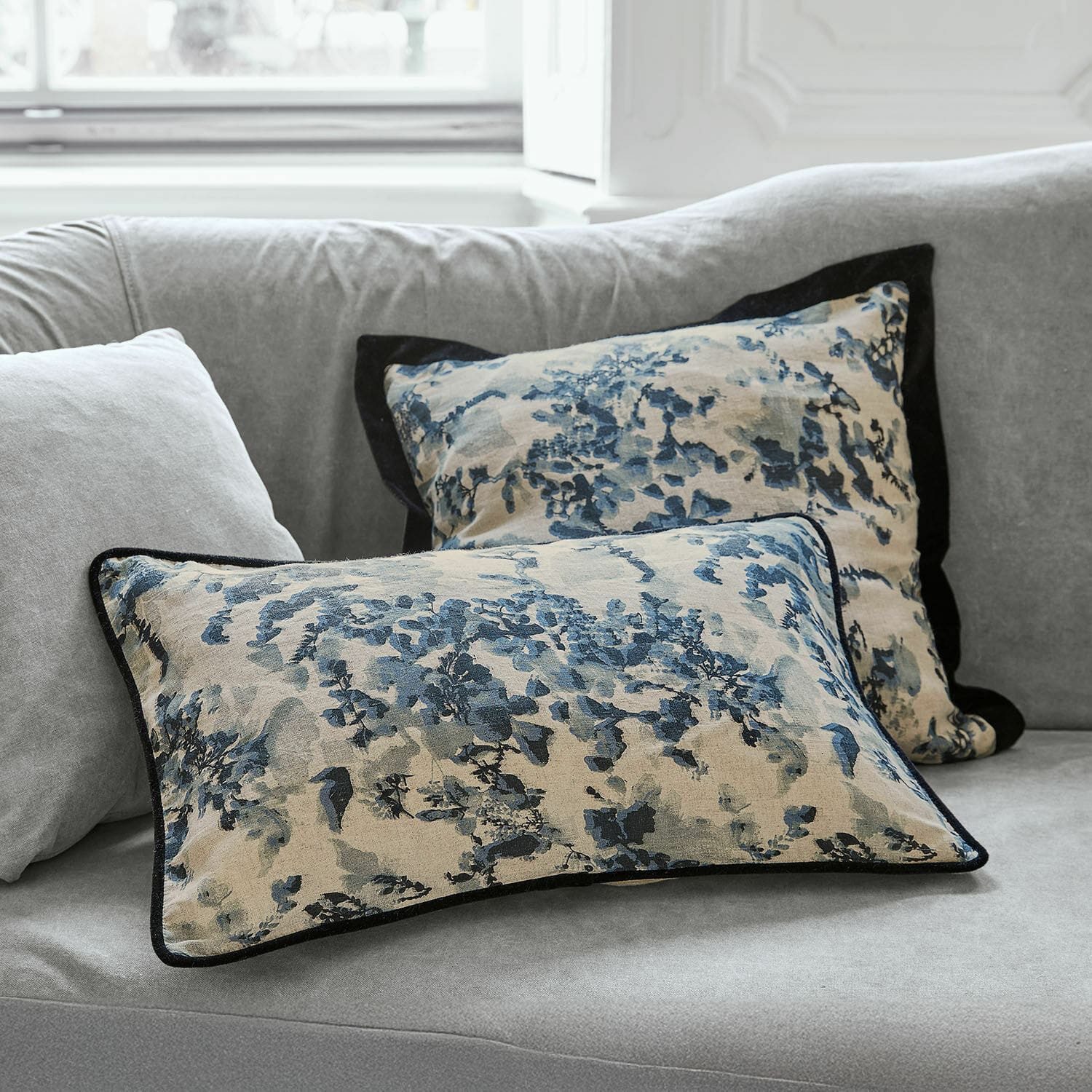 Mirabeau Kissenhülle Kissenhülle 2er Set Miretique blau/weiß
