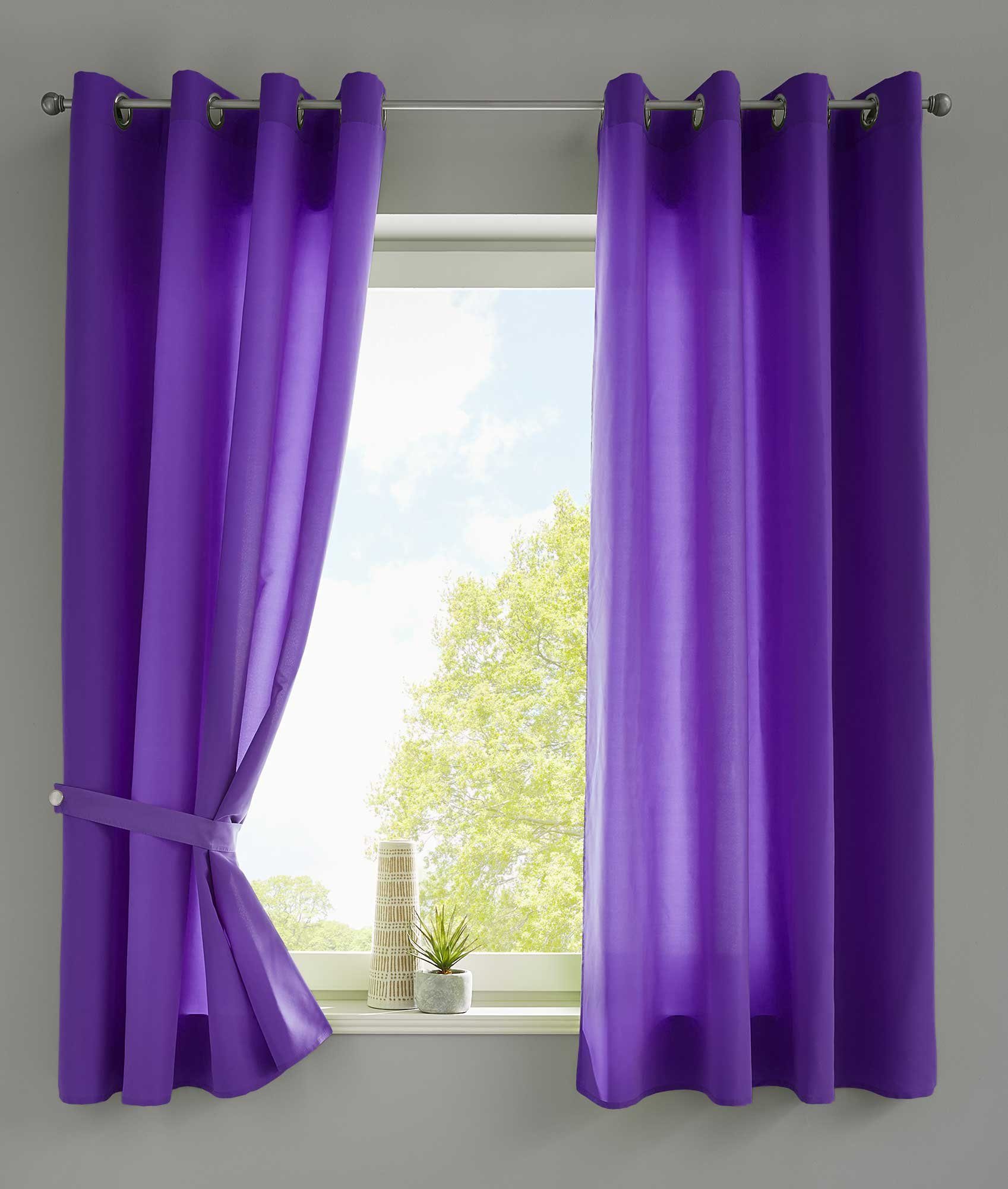 Gardinenbox Vorhang (2 St), Ösen, blickdicht, Microsatin, »Berlin« Blickdicht Microsatin Lichtdurchlässig 20405N2