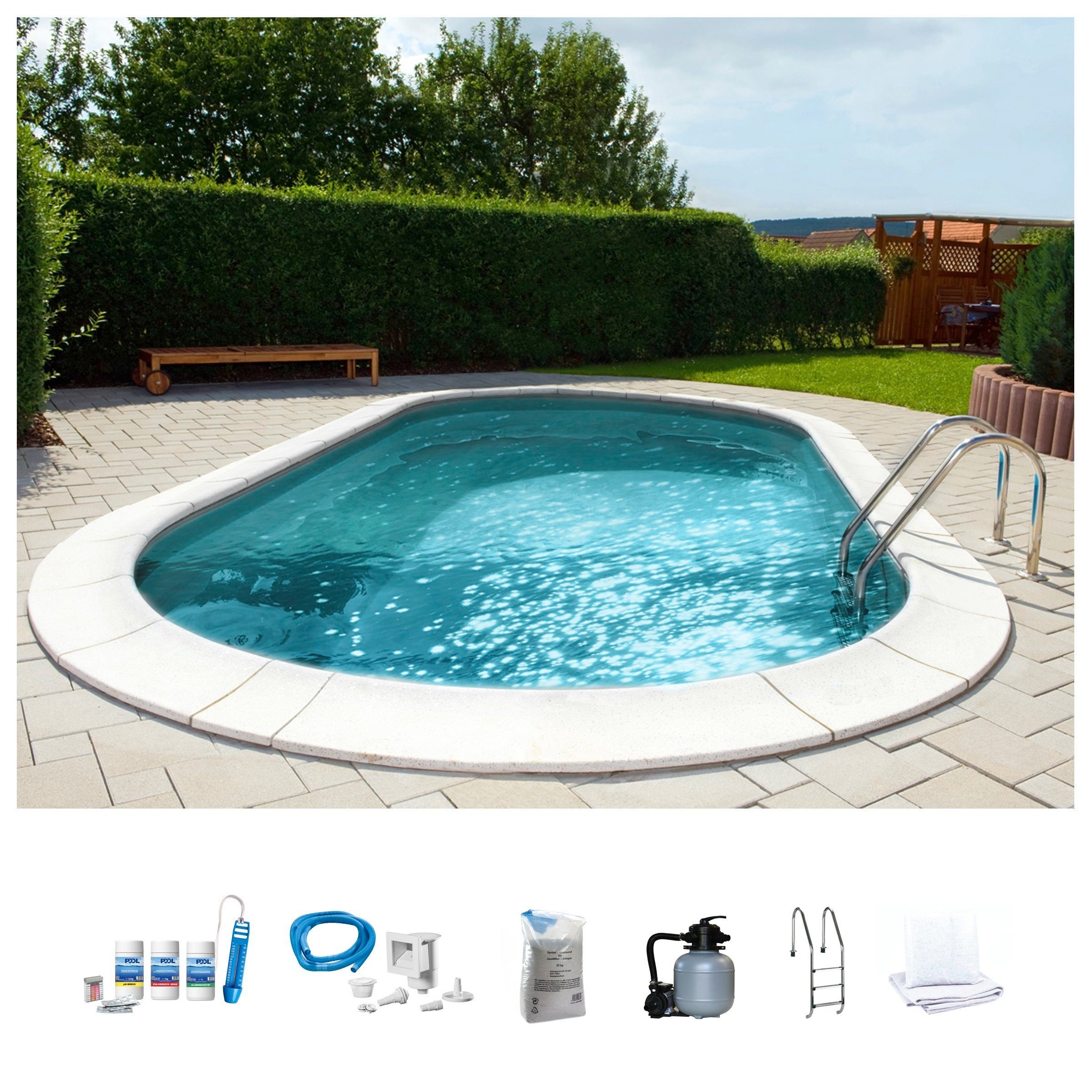 Ovalpool PREMIUM mit grauer Innenfolie