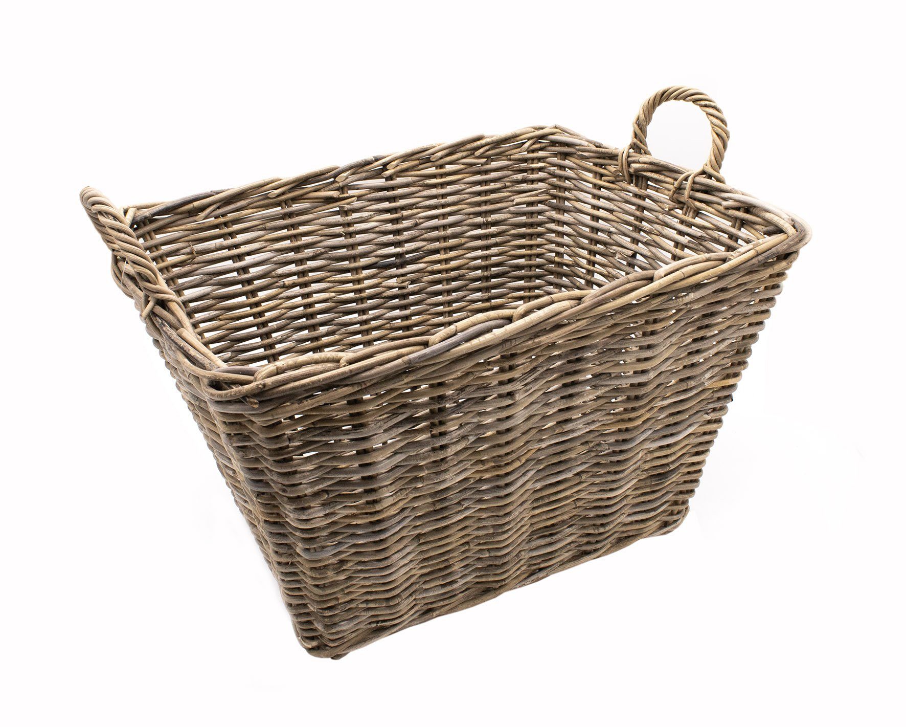 Spetebo Kaminholzkorb Rattan Tragekorb für Kaminholz günstig online kaufen