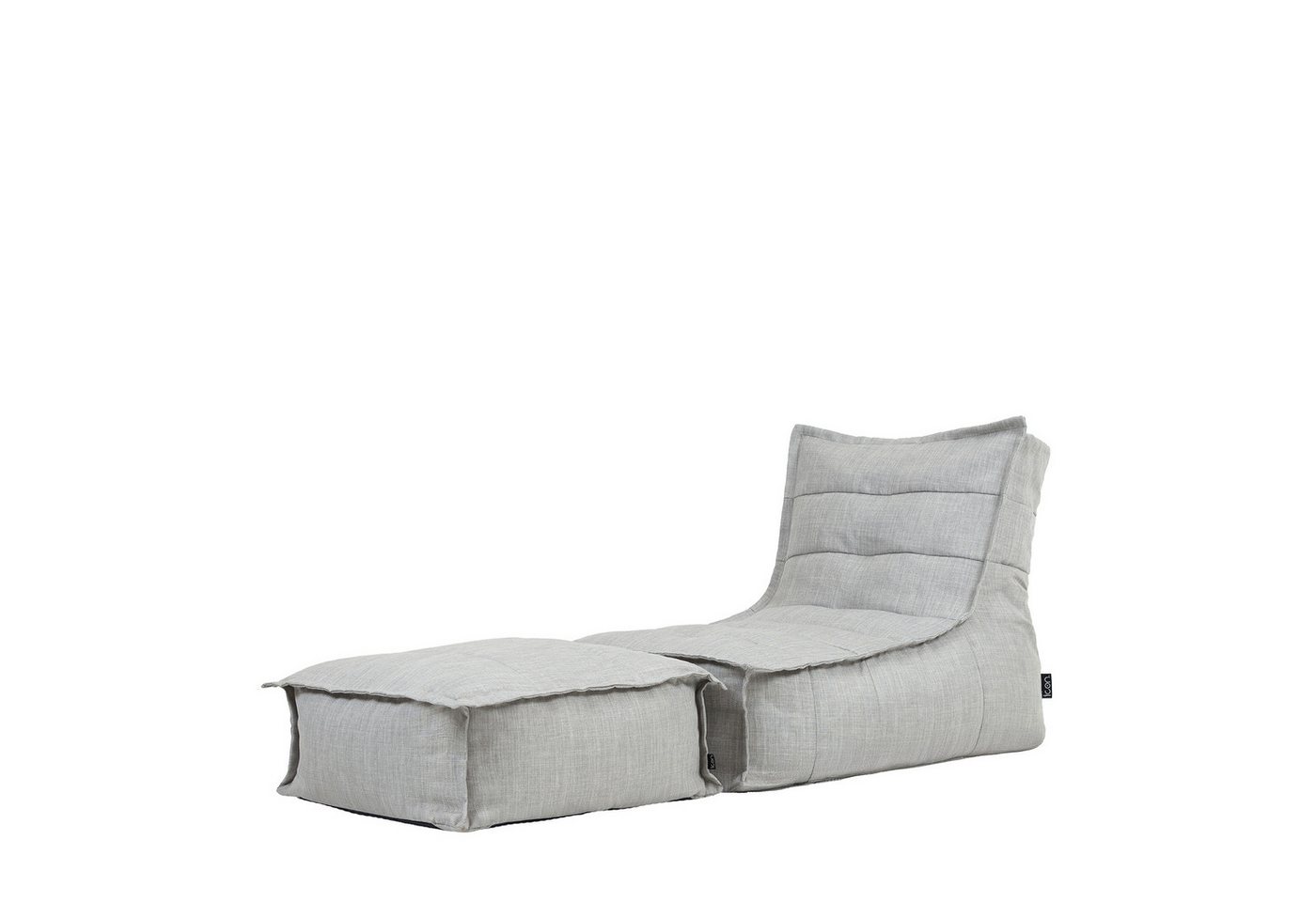 icon Sitzsack Outdoor mit Liege und Fußhocker „Dolce“ (Spar-Set, 1 x Sitzsack, 1 x Fußhocker), 75x75x96cm, Made in Germany, UV-beständig, wetterfest