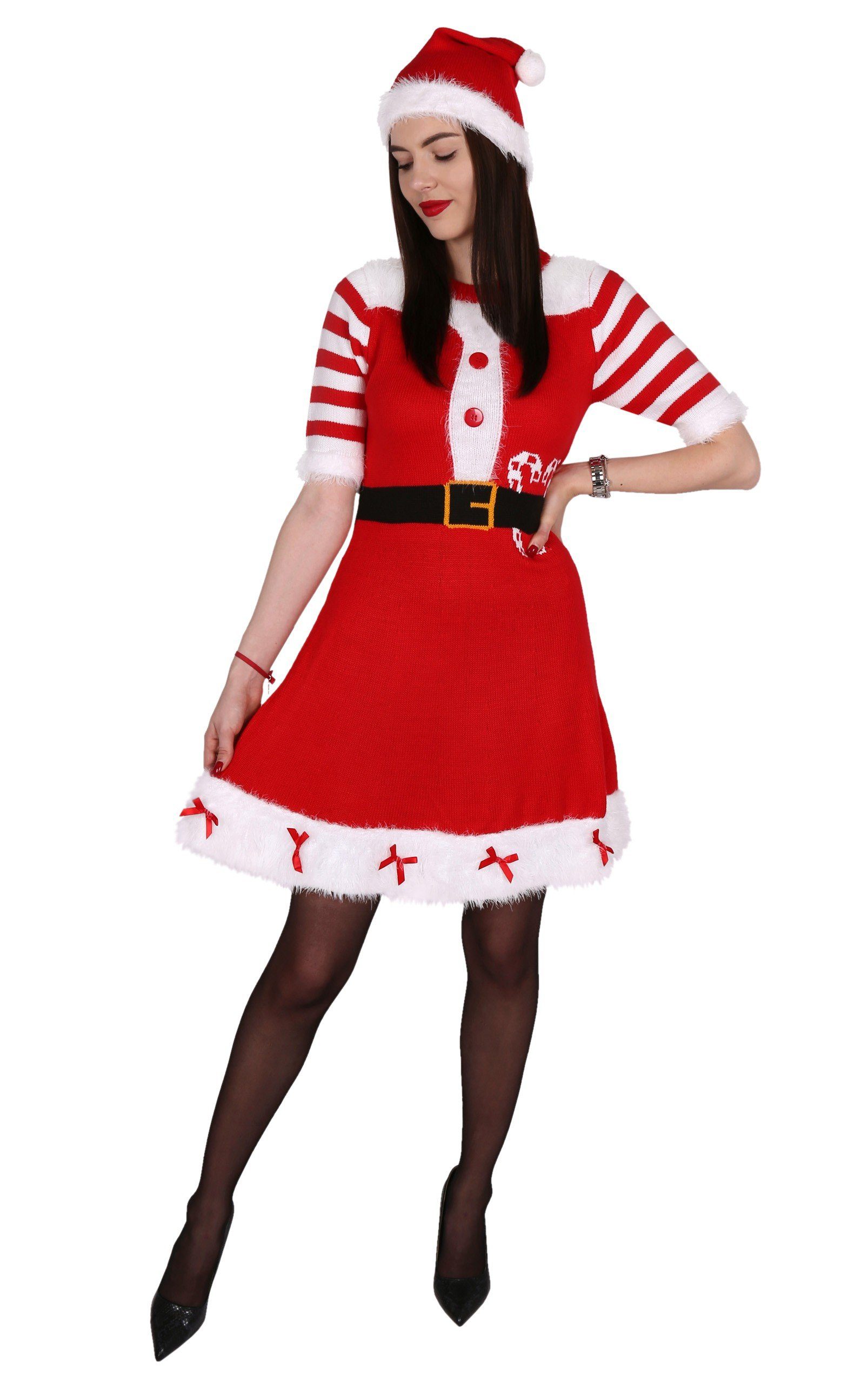 Sarcia.eu Kostüm Nikolaus-Kostüm Verkleidung für Damen, Kleid + Mütze L