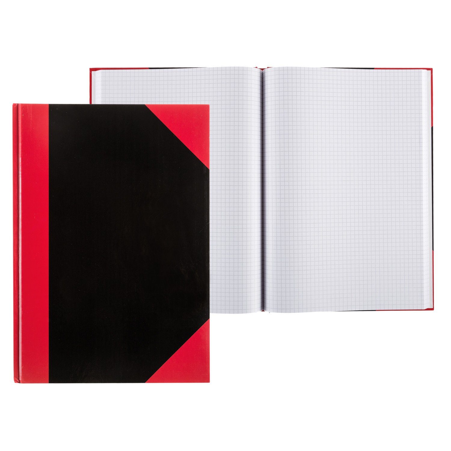 Idena Notizbuch Idena Kladde kariert 96 Blatt 70g/m² schwarz/rot DIN A4