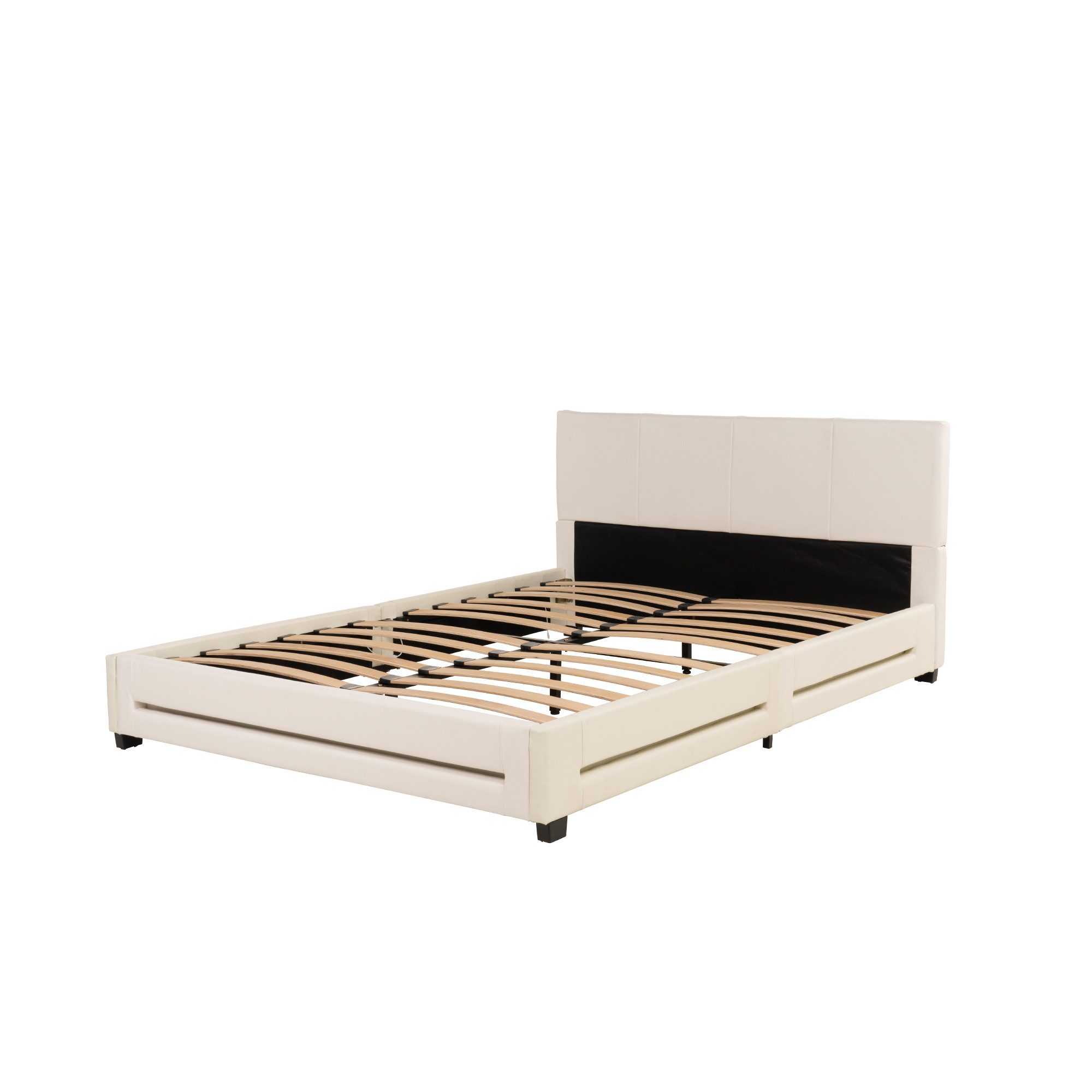 HOME DELUXE Bett LED Bett ASTEROID (Set, 2-tlg., inkl. Lattenrost & LED Beleuchtung), 140 x 200 cm gepolstertes Kopfteil, Polsterbett, Kunstlederbett