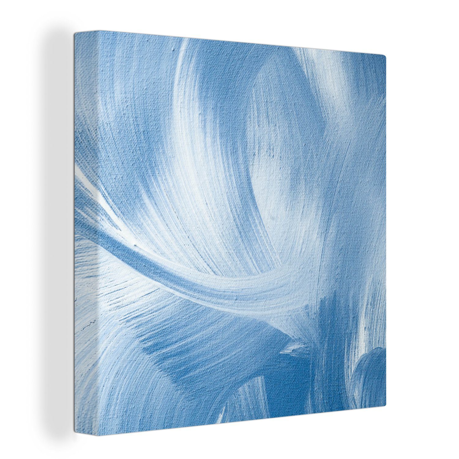 OneMillionCanvasses® Leinwandbild Blau - Acrylfarbe - Gestaltung, (1 St),  Bild auf Leinwand Wandbild Leinwandbilder Wanddekoration Kunstdruck