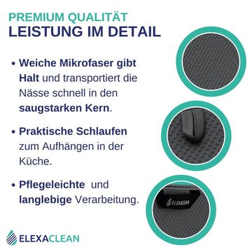ELEXACLEAN Abtropfmatte Mikrofaser Geschirr Abtropfmatte für Spüle, (2er Set, 44x41 cm) Schutz für Küche und Spüle