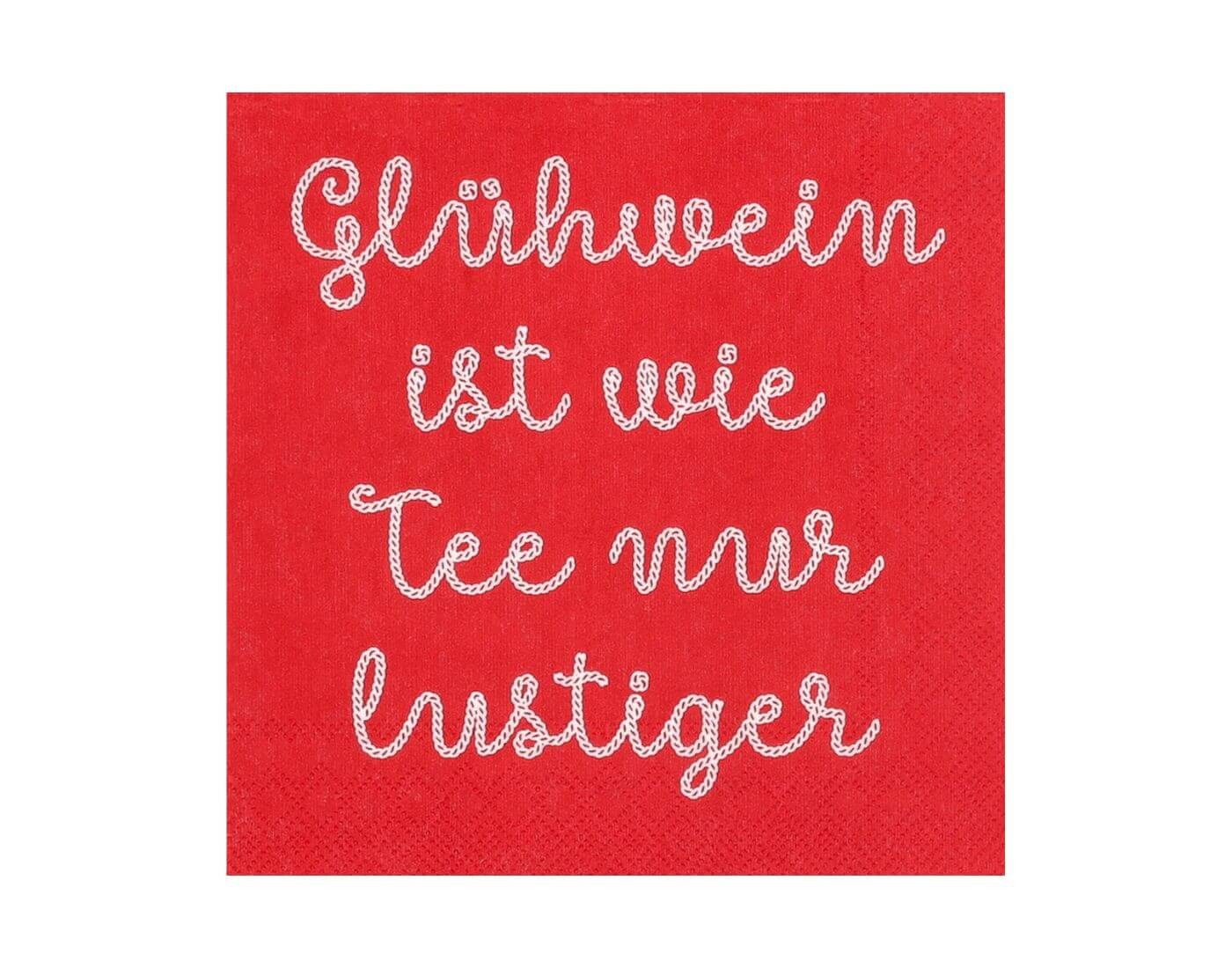 Räder Design Papierserviette Cocktailservietten - Glühwein ist wie Tee