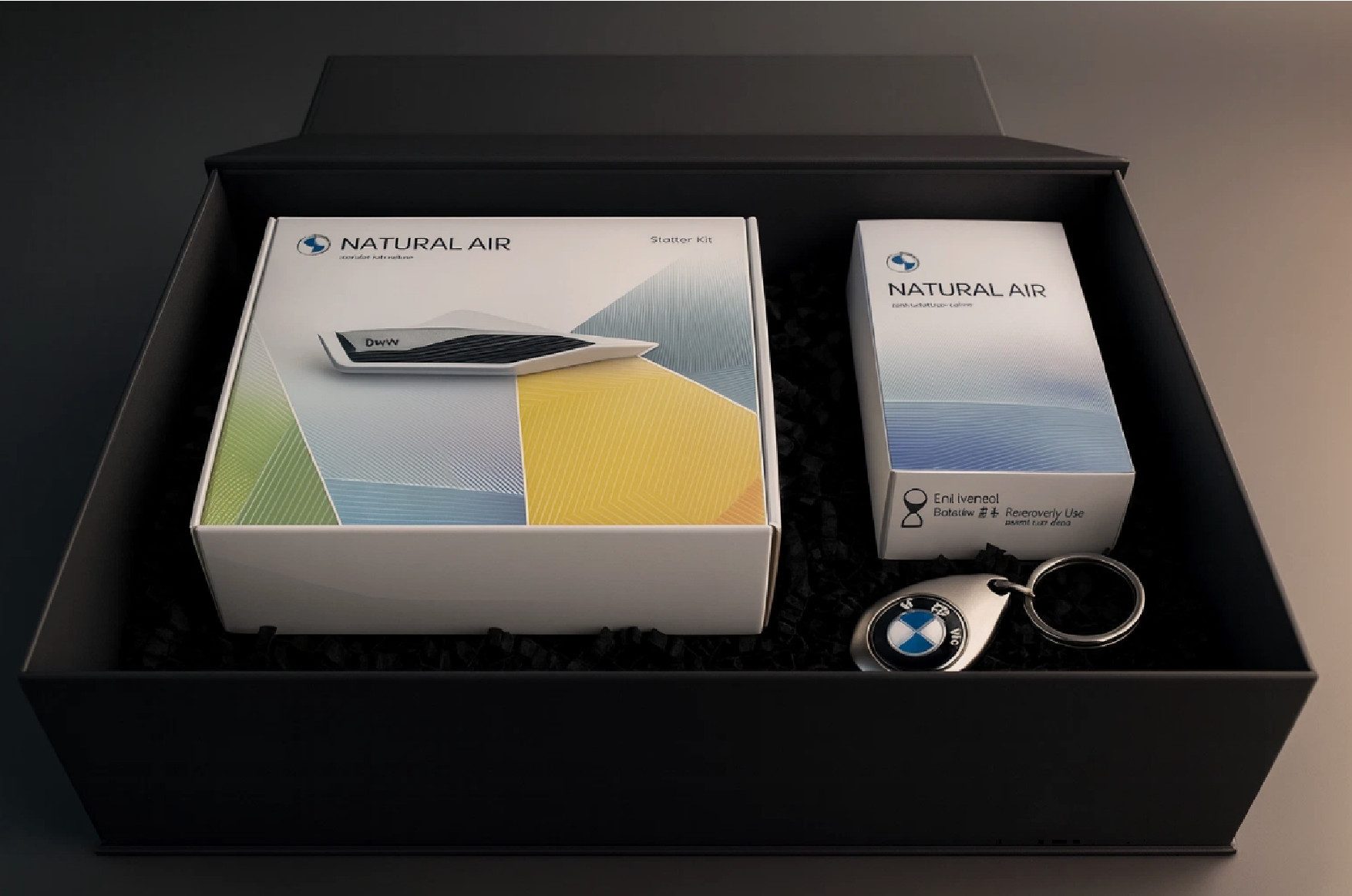 BMW Raumduft BMW Autoduft 3 Teiliges Geschenkset Natural Air Starter Kit Lavablack (3-St)