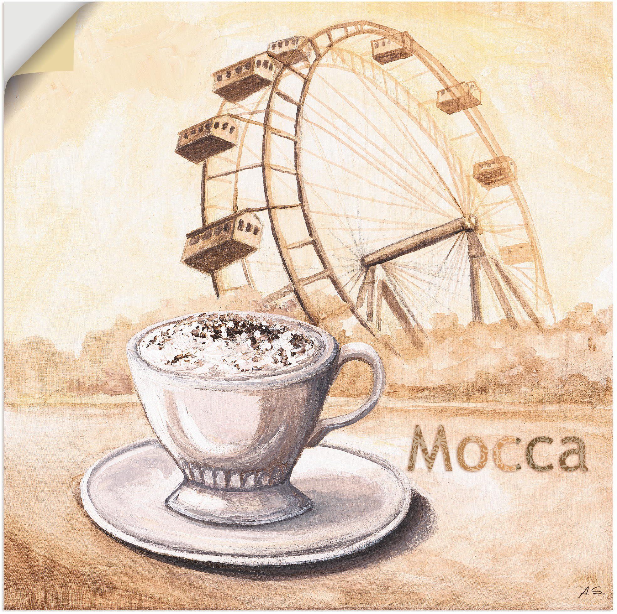 als Bilder Kaffee Wandbild in Wien, Größen Mocca (1 versch. Artland Wandaufkleber Poster in oder Leinwandbild, St), Alubild,