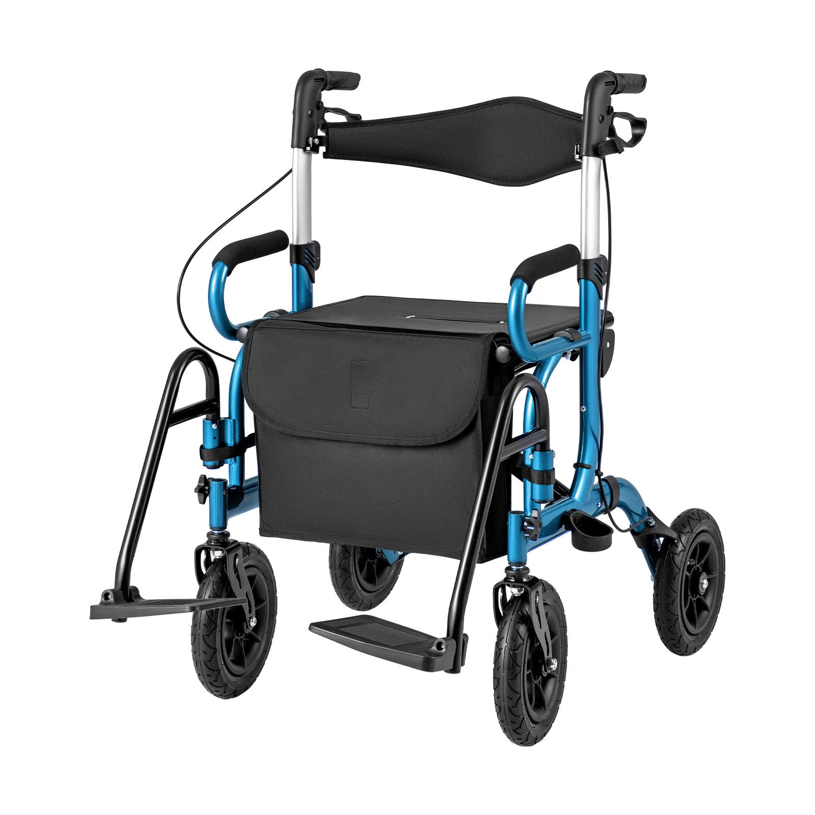 COSTWAY Rollator, mit Luftbereifung & faltbar, Aluminium, bis 140 kg