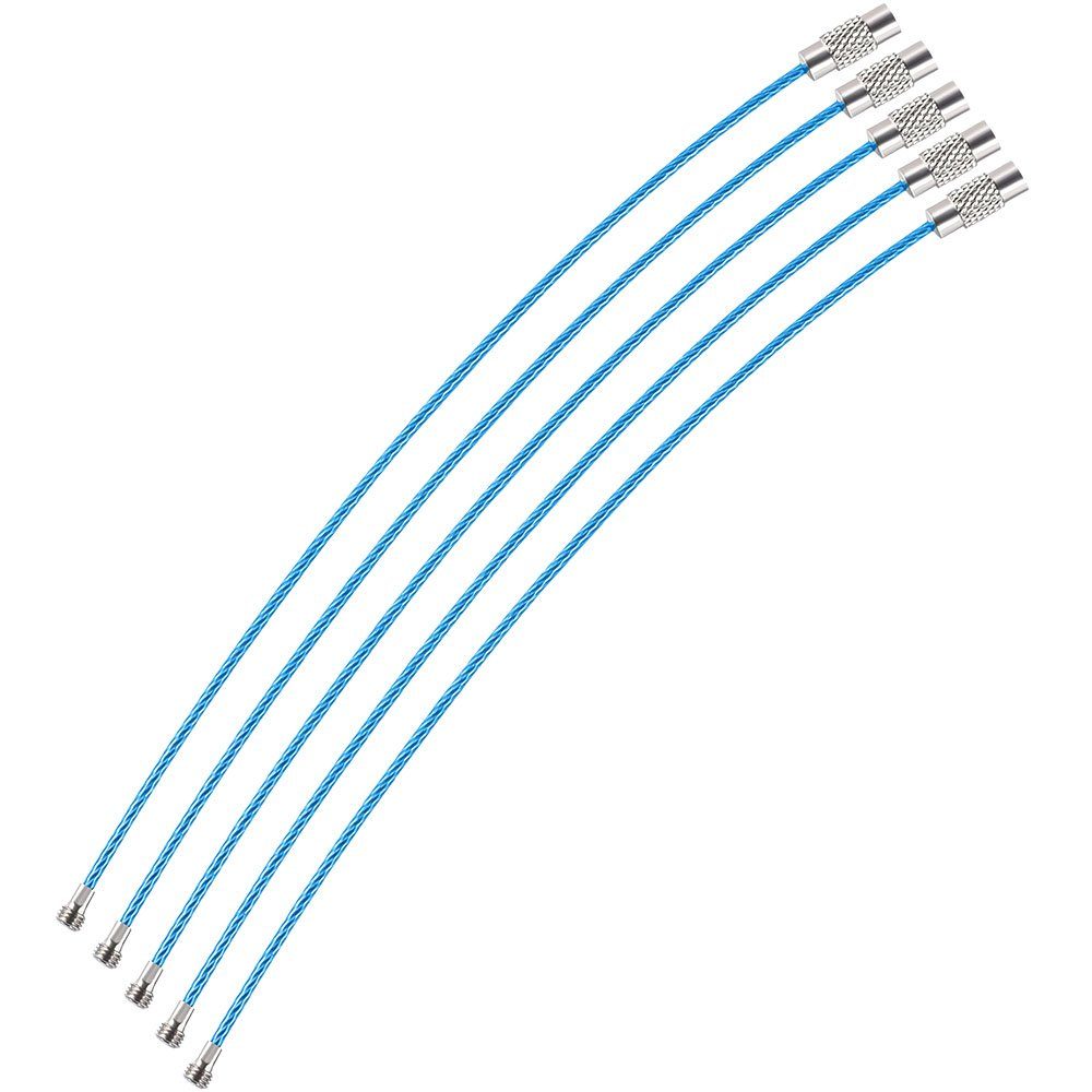 Schlüsselanhänger Set 5x Drahtringe Schlüsselringe aus Drahtseil 1,5x 150mm Edelstahl Ø45mm