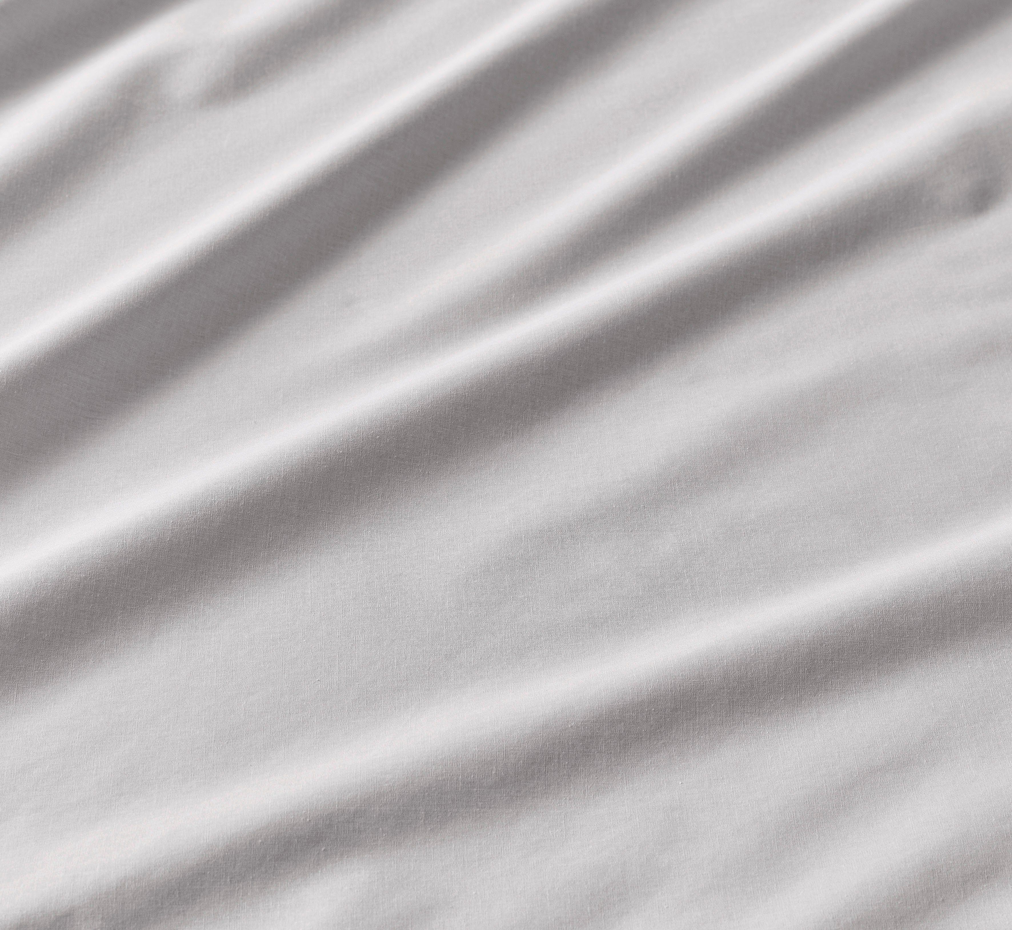 Home Gr. Anisa Gercke, 135x200 unifarbene by hellgrau oder Lena LeGer Reißverschluss Baumwolle, cm, 155x220 Renforcé, Bettwäsche teilig, 2 in aus mit Bettwäsche Bettwäsche