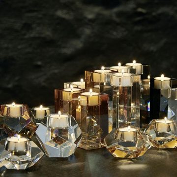 Lambert Kerzenhalter Teelichthalter Pentaki Kristallglas Bernstein (8,4cm)