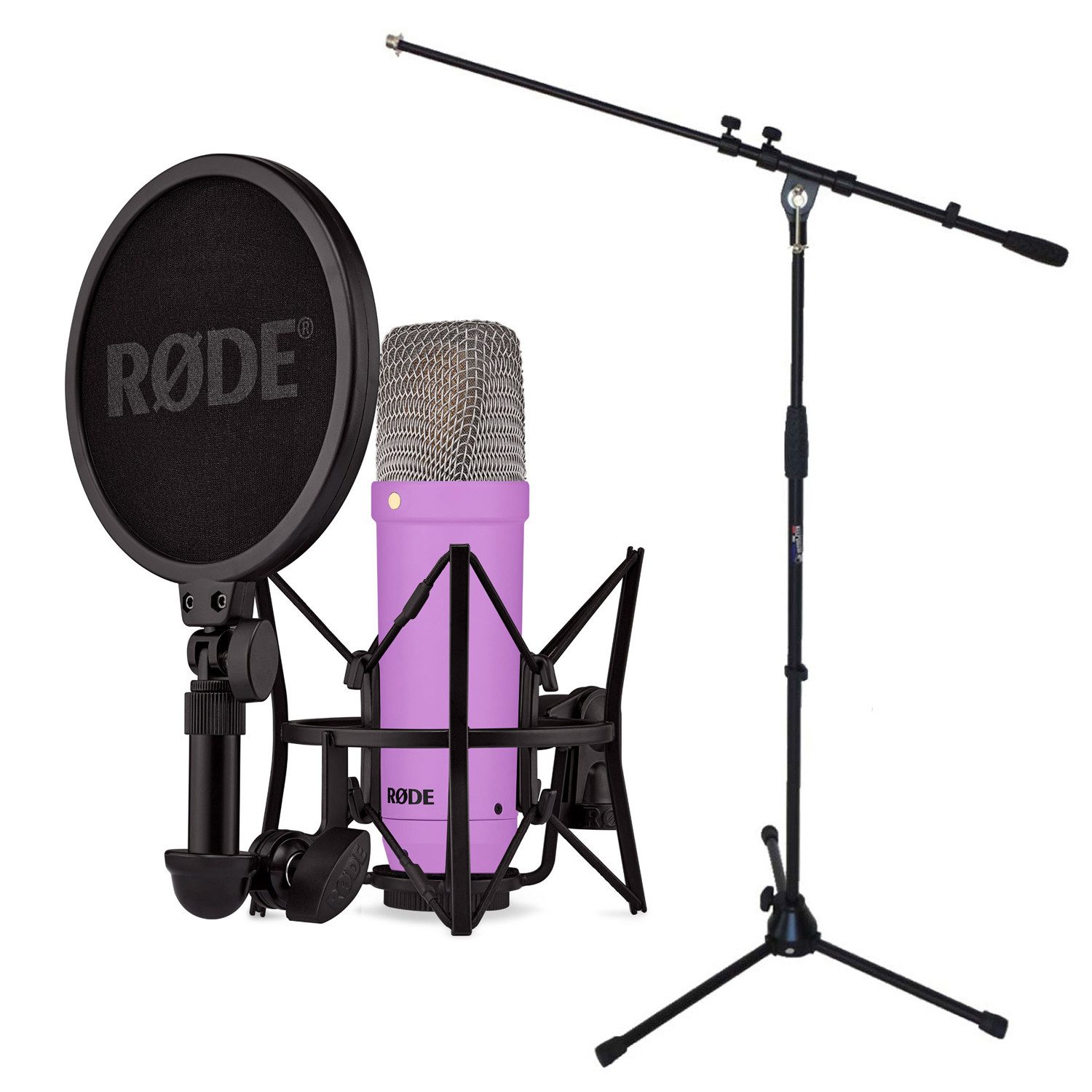 Mikrofon Rode NT1 Signature Purple Mikrofon Lila mit Stativ