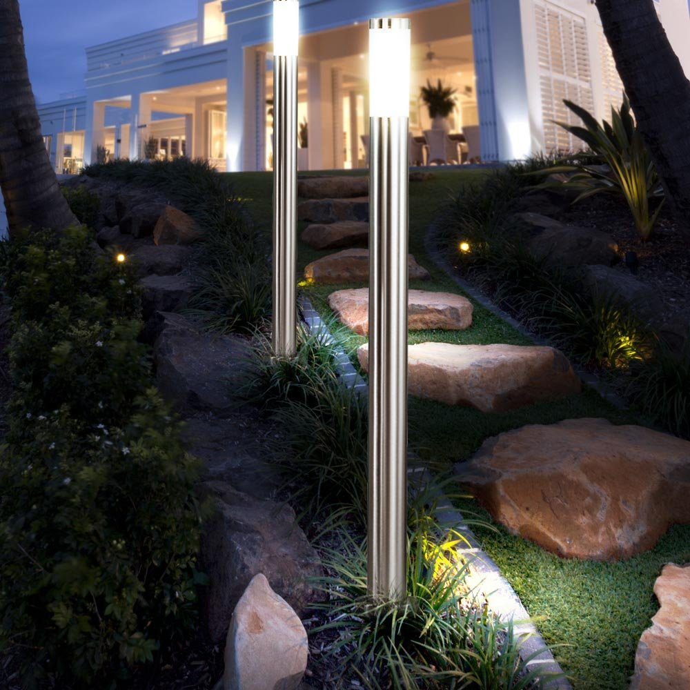 inklusive, 4er etc-shop Garten LED Terrassen Lampen Beleuchtungen Stand Set Leuchtmittel Außen-Stehlampe, LED Warmweiß, Weg