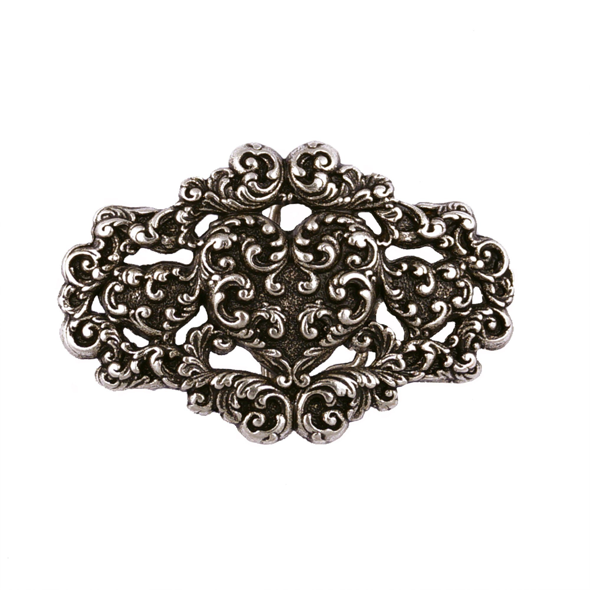 Cassandra Accessoires Gürtelschnalle Wechselschnalle Gürtelschließe Buckle "Ornella" mit ornamentalem Herzmotiv