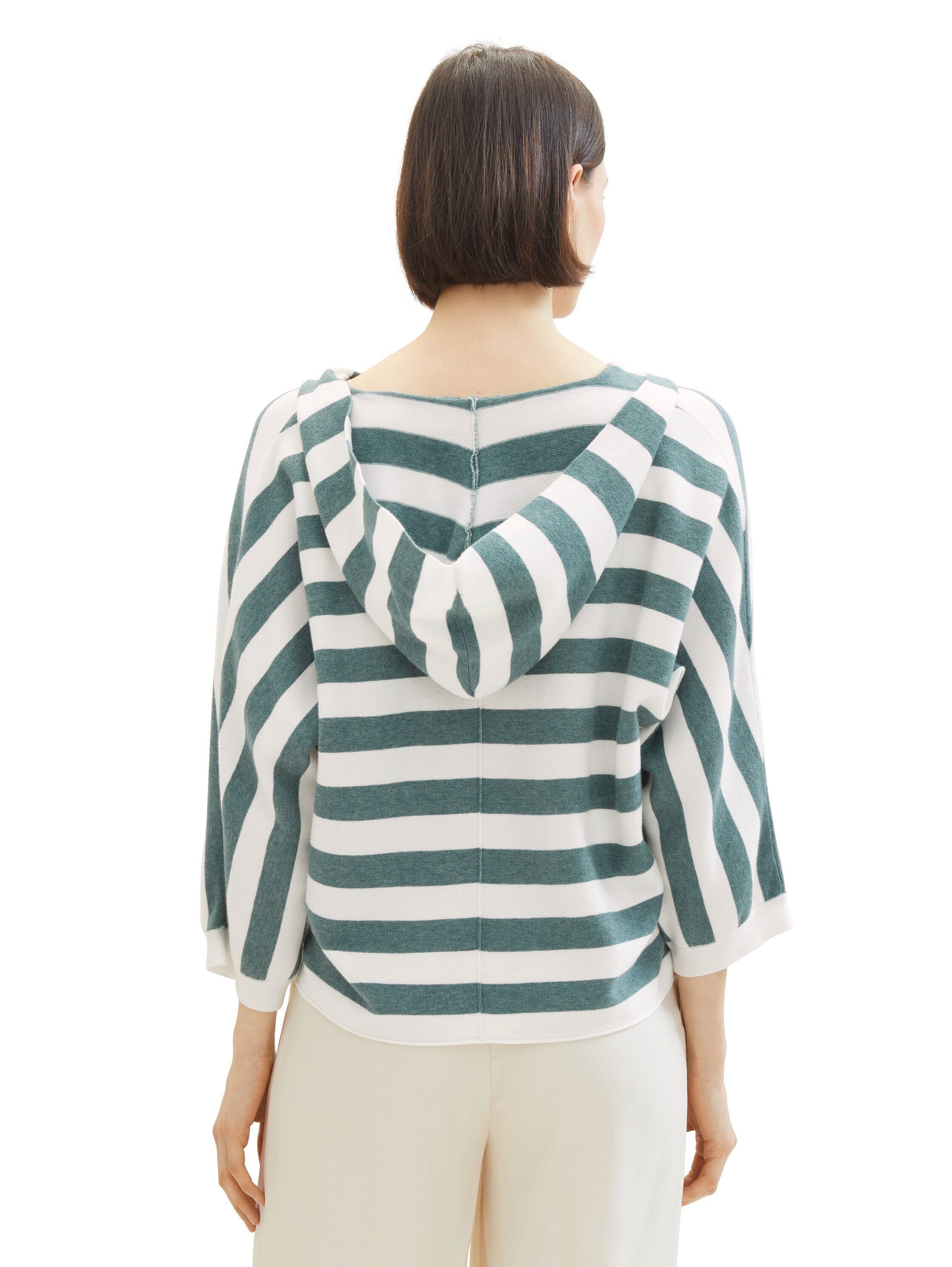 TOM TAILOR Kapuzenpullover mit weitem V-Ausschnitt günstig online kaufen