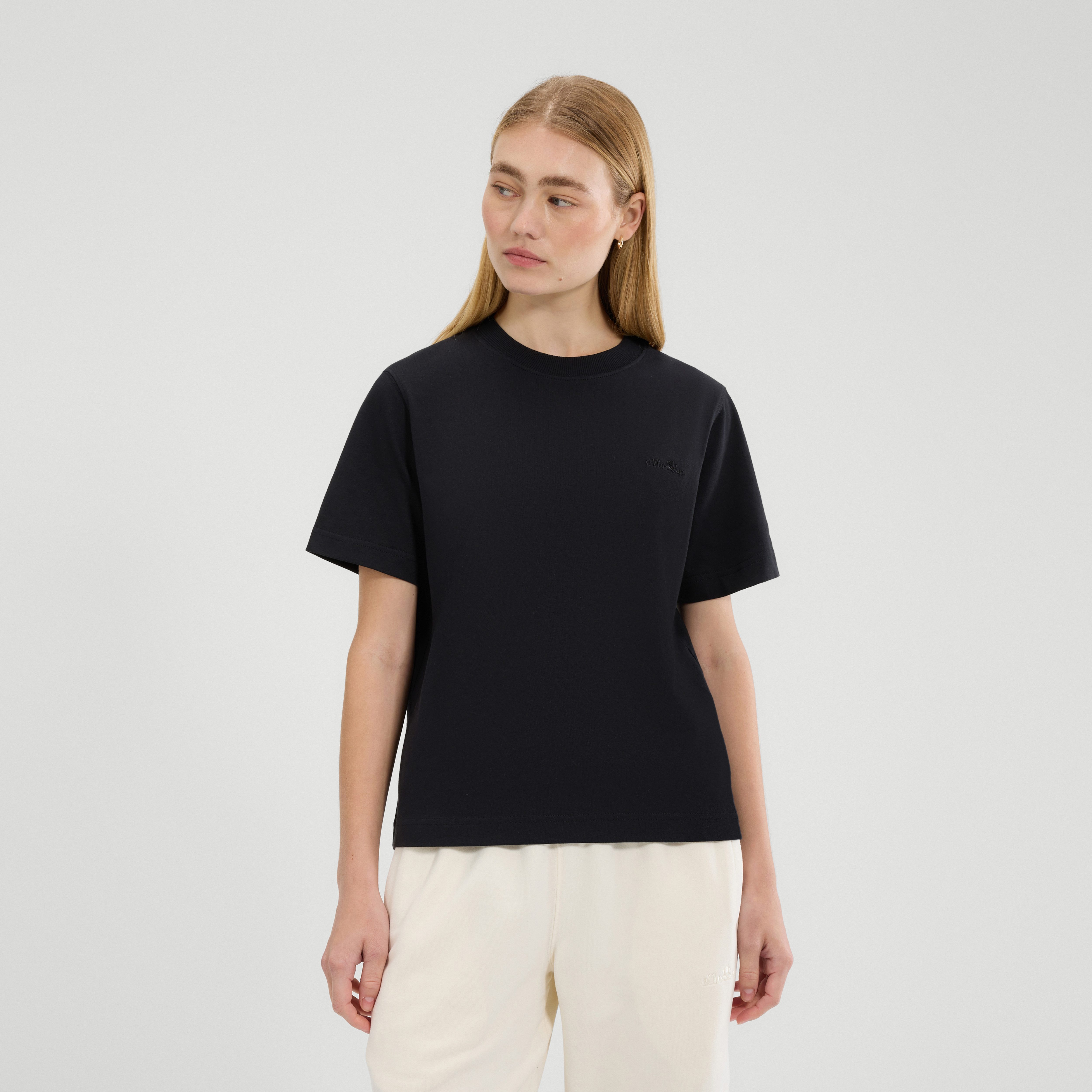 Ellesse T-Shirt mit Rundhalsausschnitt, Kurzarm-Design, aus Baumwolle und Elasthan