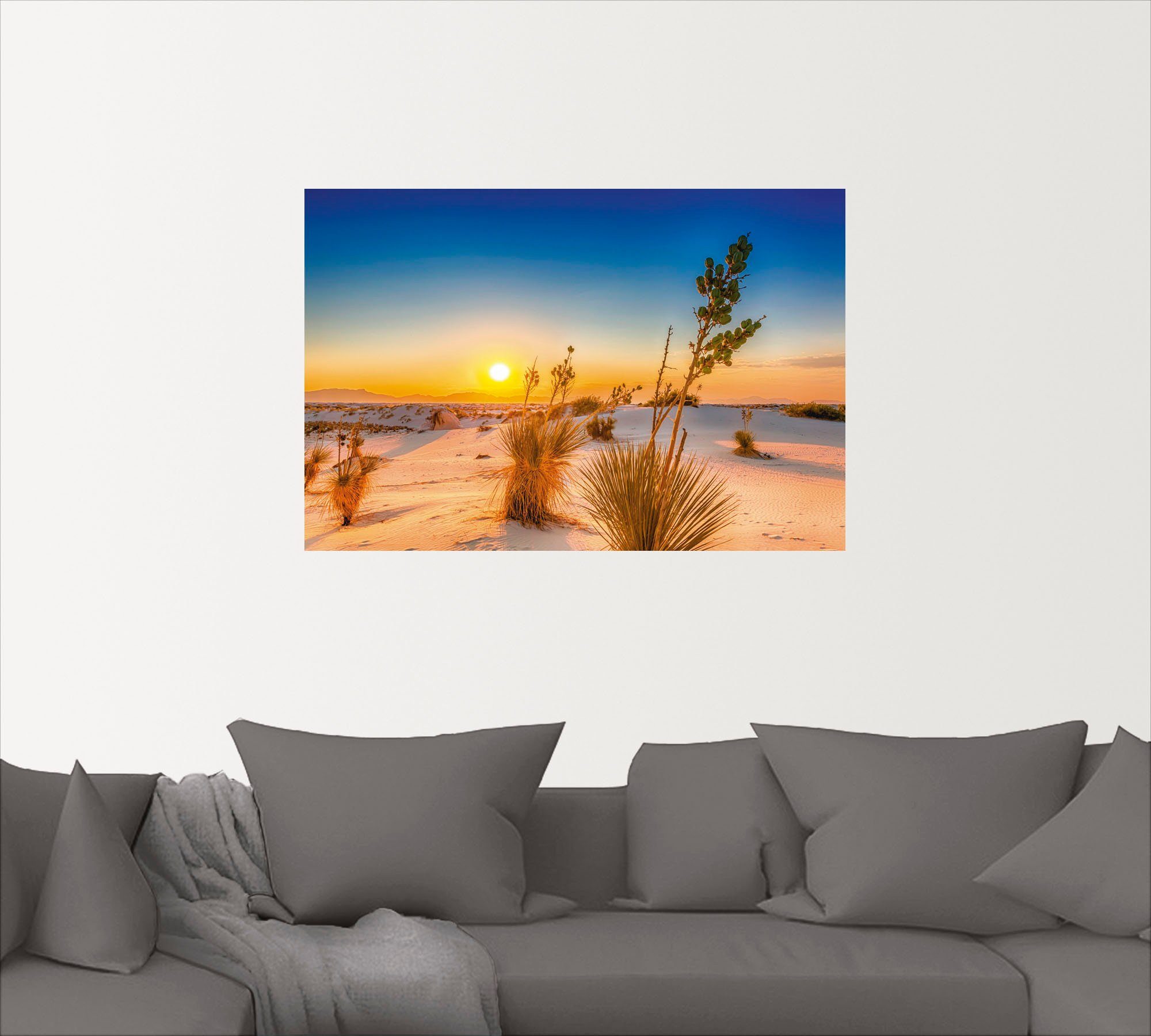 Größen Wandaufkleber Wüstenbilder Sonnenuntergang White Alubild, Sands, Artland Leinwandbild, oder Wandbild (1 St), als versch. Poster in