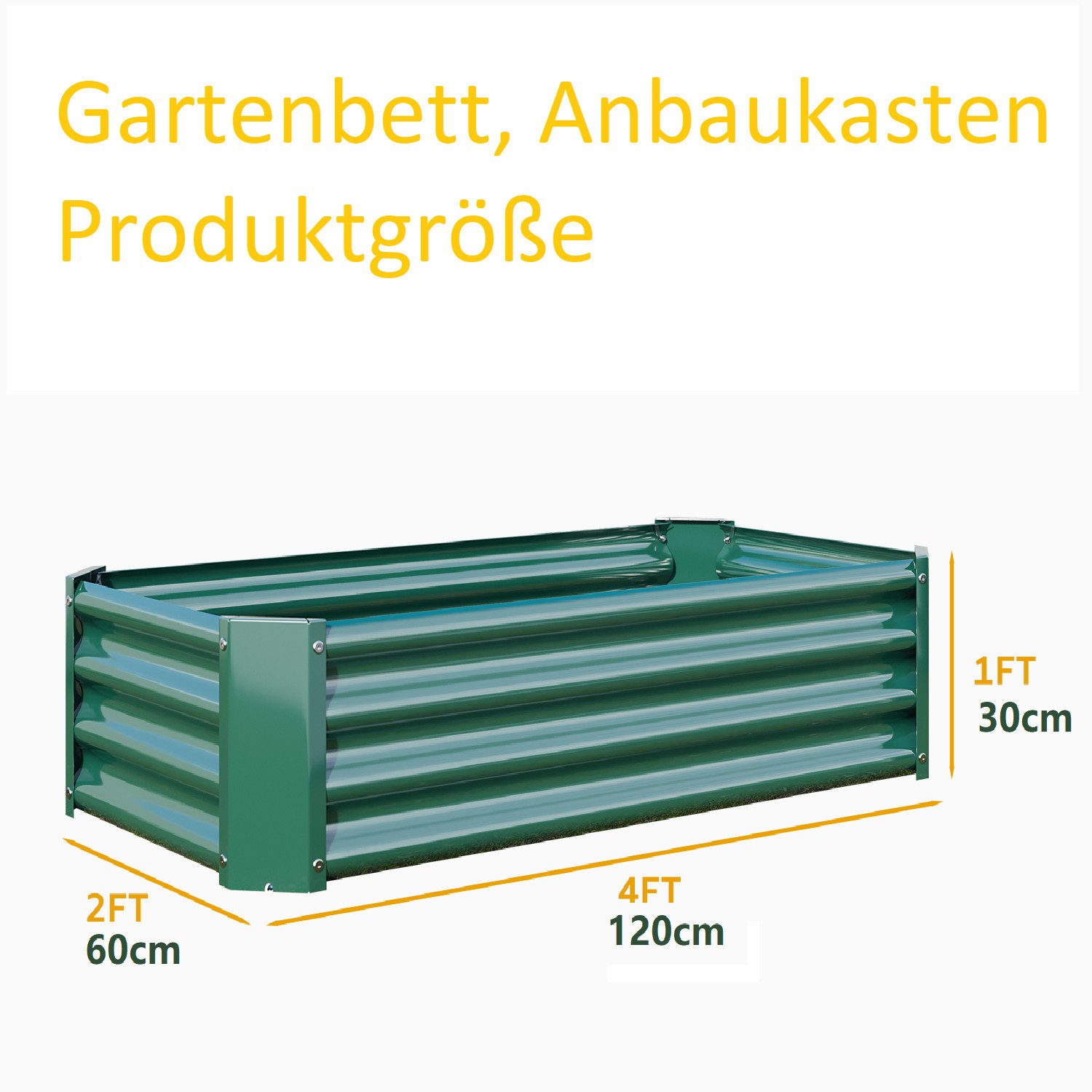 HOMERECOMMEND Hochbeet Quadratische Metall-Anbaukasten, Gartenbett (1 günstig online kaufen