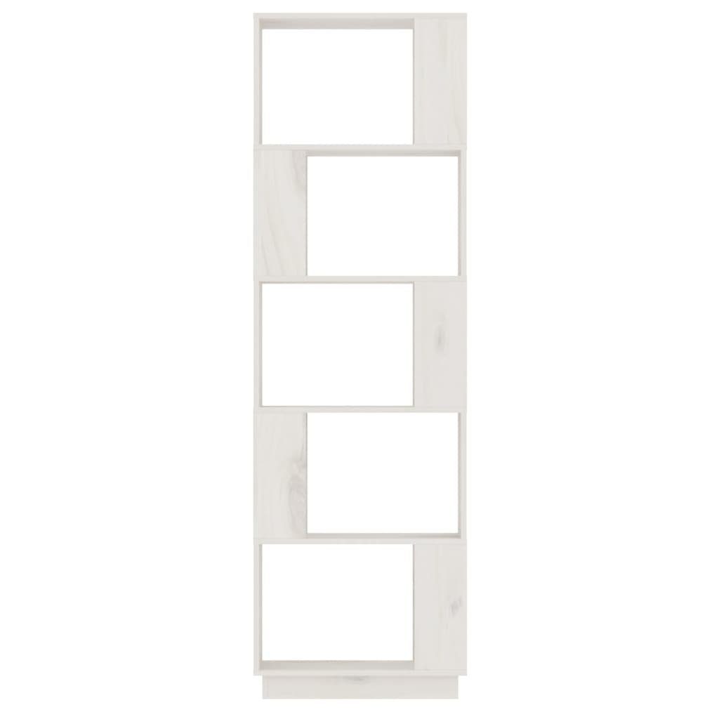 Bücherregal 51x25x163,5 Weiß Bücherregal/Raumteiler Kiefer Massivholz furnicato cm