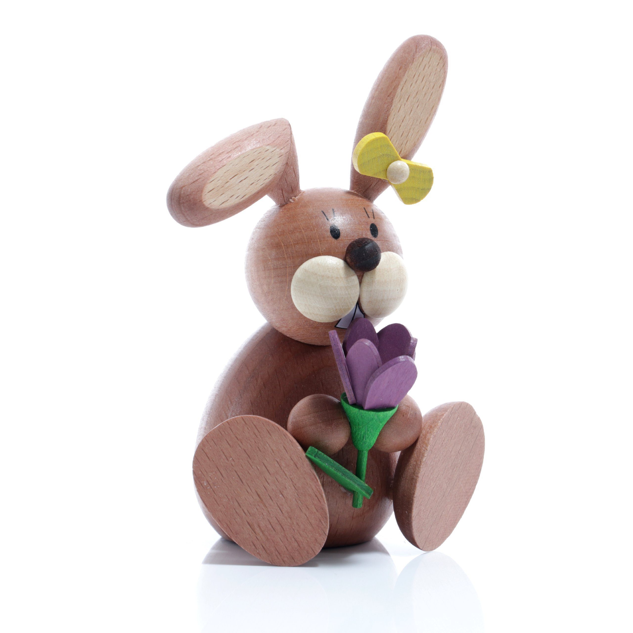 Ullrich Kunsthandwerk Osterhase Osterartikel Osterhase mit Blume Krokus Höhe=11cm NEU