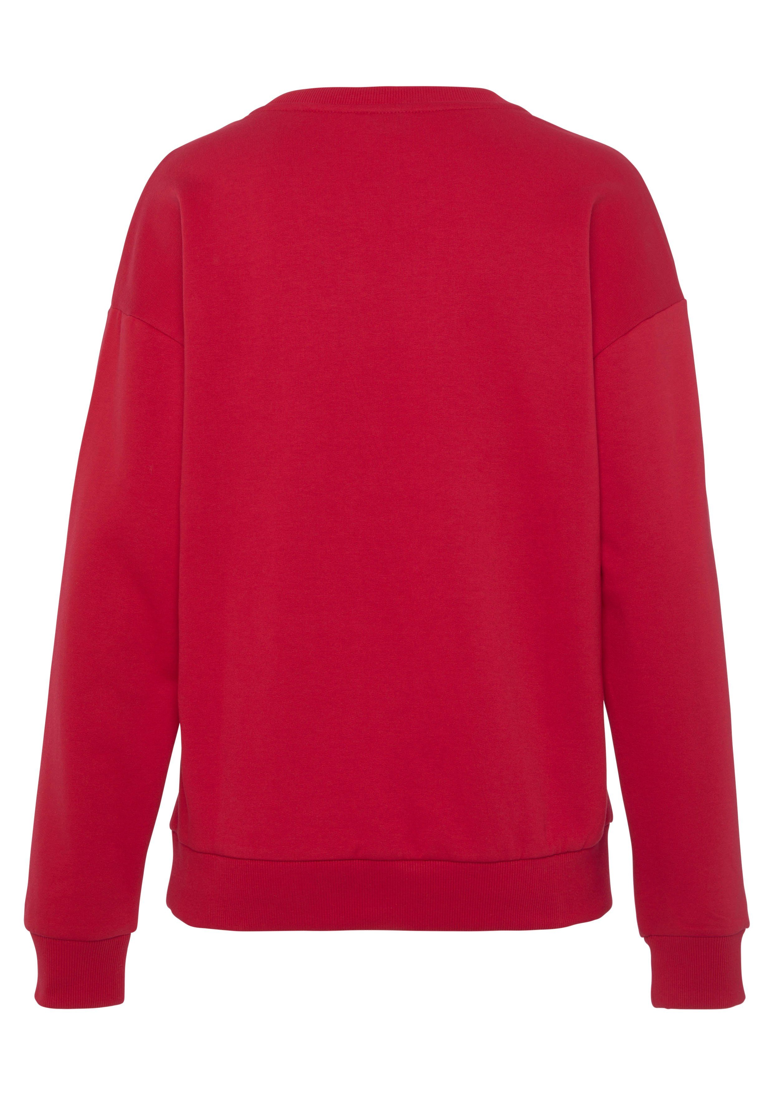 H.I.S Sweatshirt (1-tlg) mit rot Logo-Druck, trendigem Loungeanzug