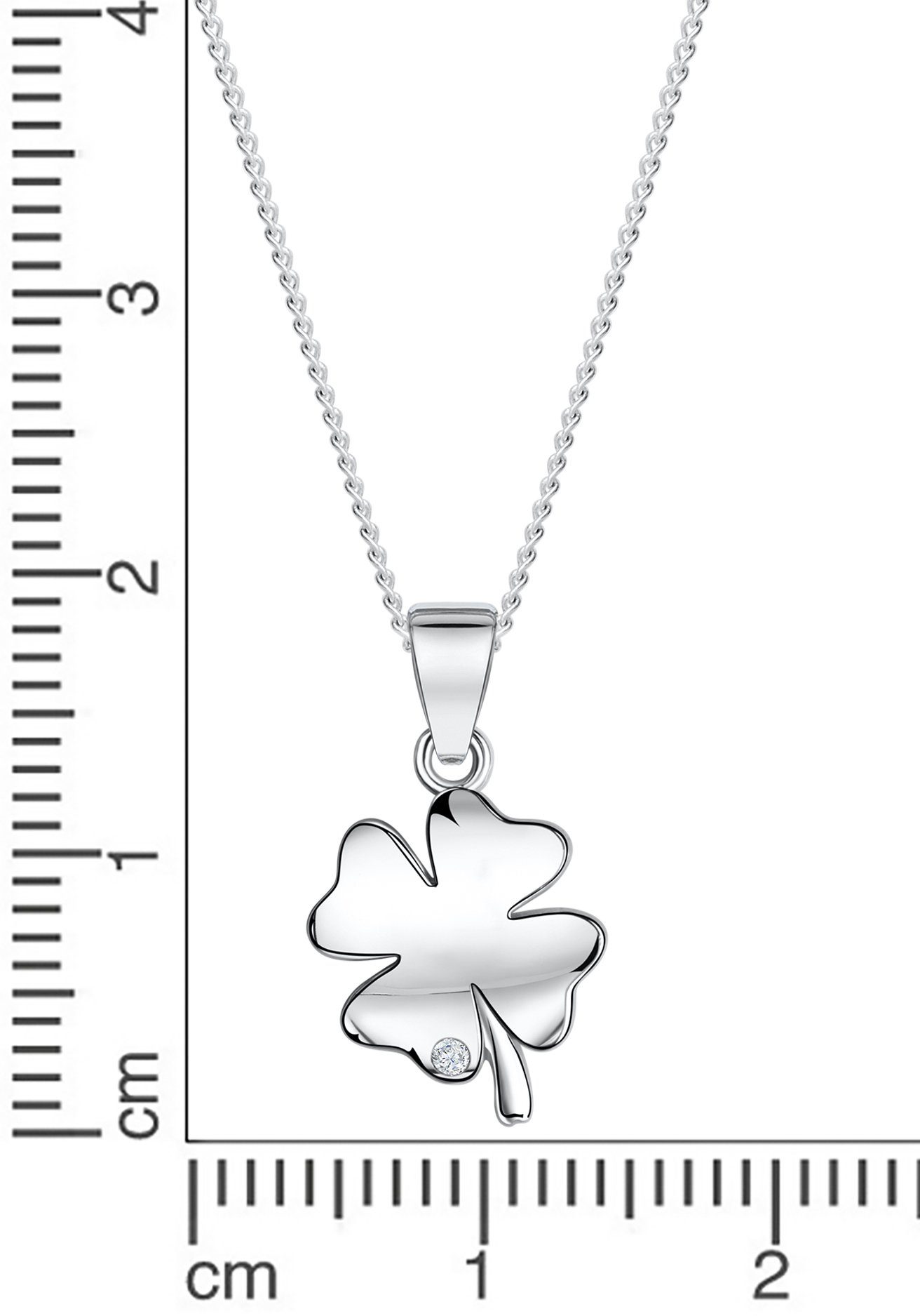 Firetti Kette mit Anhänger Schmuck Geschenk Silber 925 Halsschmuck Halskette Panzerkette Glück, mit Zirkonia (synth) – Bild 2 von 4