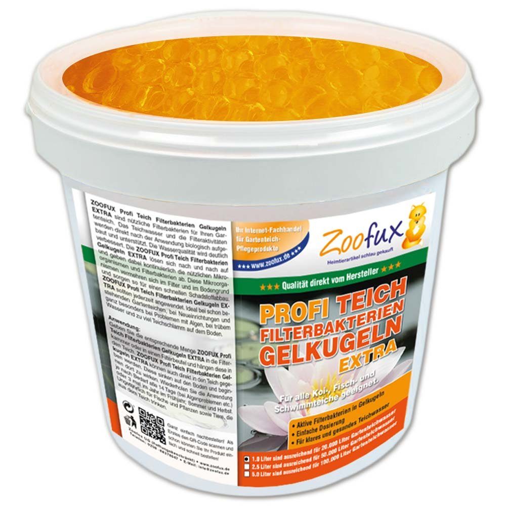 ZOOFUX Teichfilter ZOOFUX Profi Gartenteich Filterbakterien Gelkugeln EXTRA (Spar Set, 1 St., 1.000 ml sind ausreichend für 20.000 Liter Gartenteichwasser), Gelkugeln