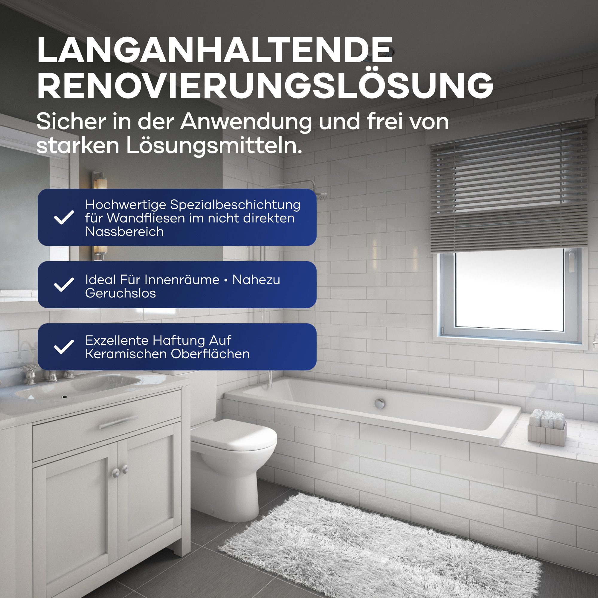 plid Fliesenlack Premium Fliesenlack Fliesen Lack Fliesenfarbe Anlauger Lackierset, schnelltrocknend, spritzwasserbeständig, verarbeitungsfertig – Bild 4 von 5