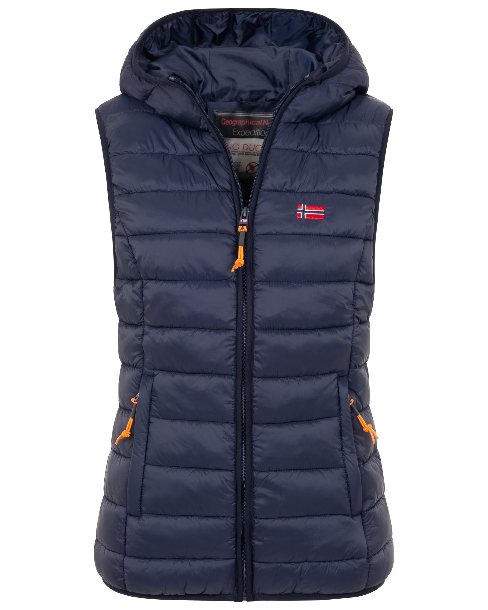 Geographical Norway Steppweste Damen Steppweste mit Kapuze Frühlings sportlich Übergangs Weste Herbst