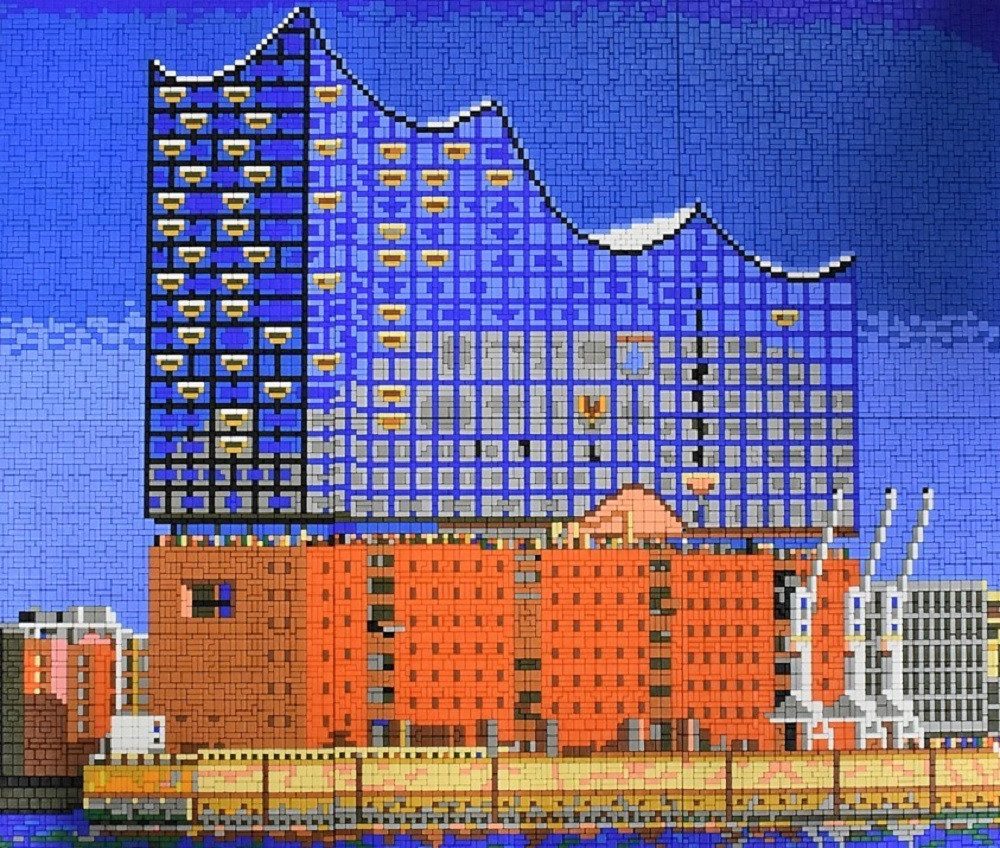 Stick it Steckpuzzle Elbphilharmonie Hamburg, 13000 Puzzleteile, Bildgröße: 80 x 66 cm