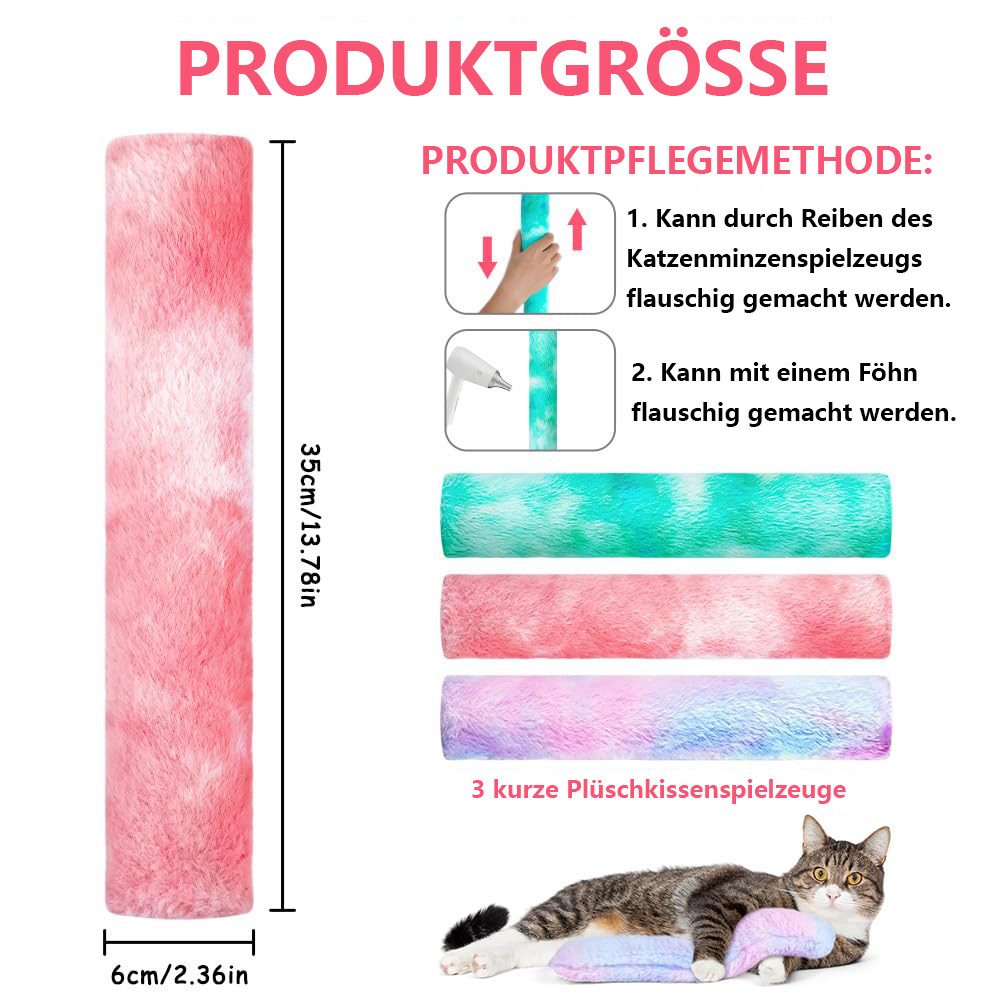 Ledander Tierkuscheltier 3Pcs Katzenminze Katzenspielzeug, Katzen Spielzeug Set,Katzenkissen, Katzen Baldrian,Weiches Flauschiges Haustier beruhigendes Spielzeug