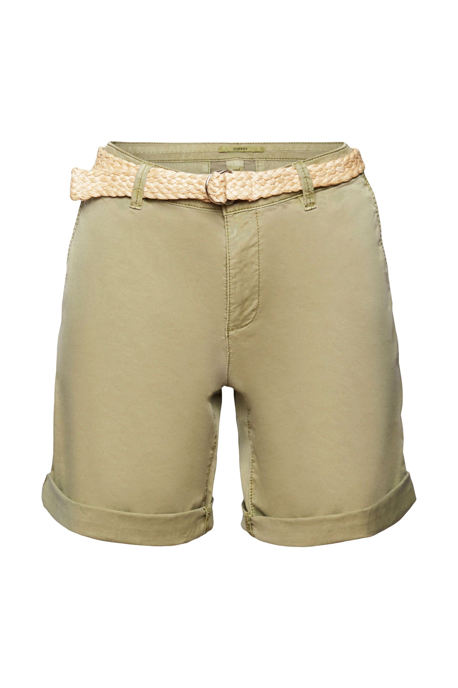 Esprit Flechtgürtel Shorts mit Raffia-Flechtgürtel