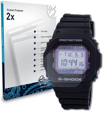 Bruni Schutzfolie Glasklare Displayschutzfolie für Casio GW-M5610-1, (2 Folien), praktisch unsichtbar