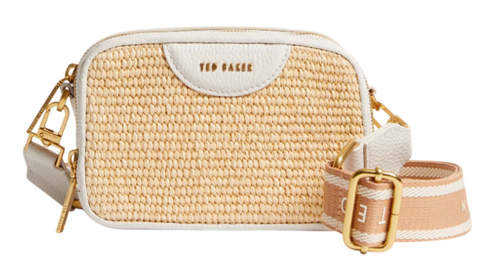 Ted Baker Umhängetasche Baria Mini Webbing Faux Raffia Camera Bag