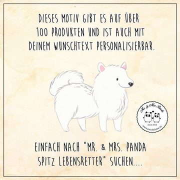 Mr. & Mrs. Panda Vorratsglas L 870ml Spitz Lebensretter - Weiß - Geschenk, Hundebesitzer, Hunderas, Premium Glas, (1-tlg), Nachhaltige Lagerung