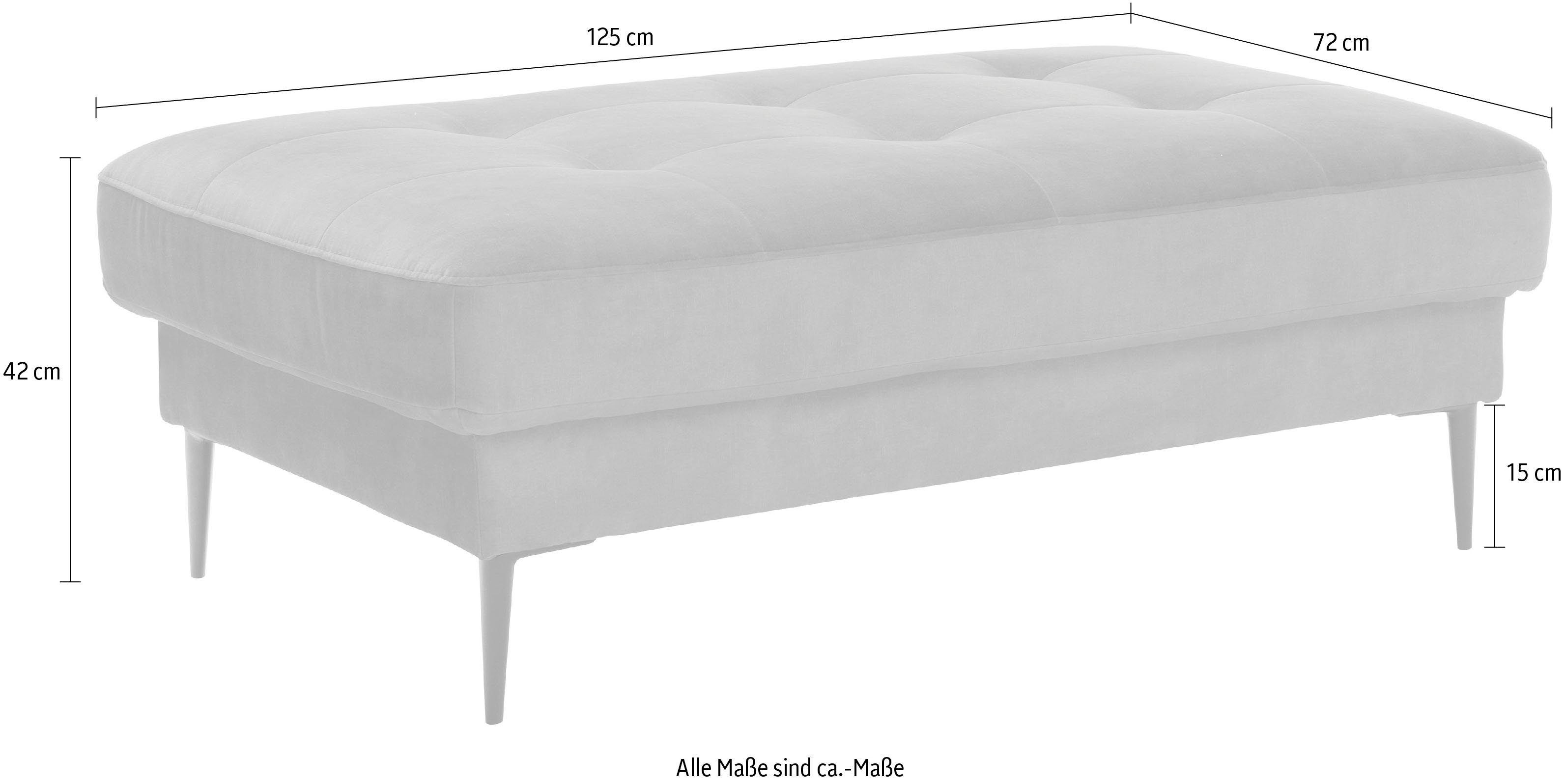 TRENDMANUFAKTUR Polsterhocker Luzi, Polsterhocker, moderner Fußhocker, passend zur Serie, extra hohe Metallfüße, 125 x 42x 72 cm