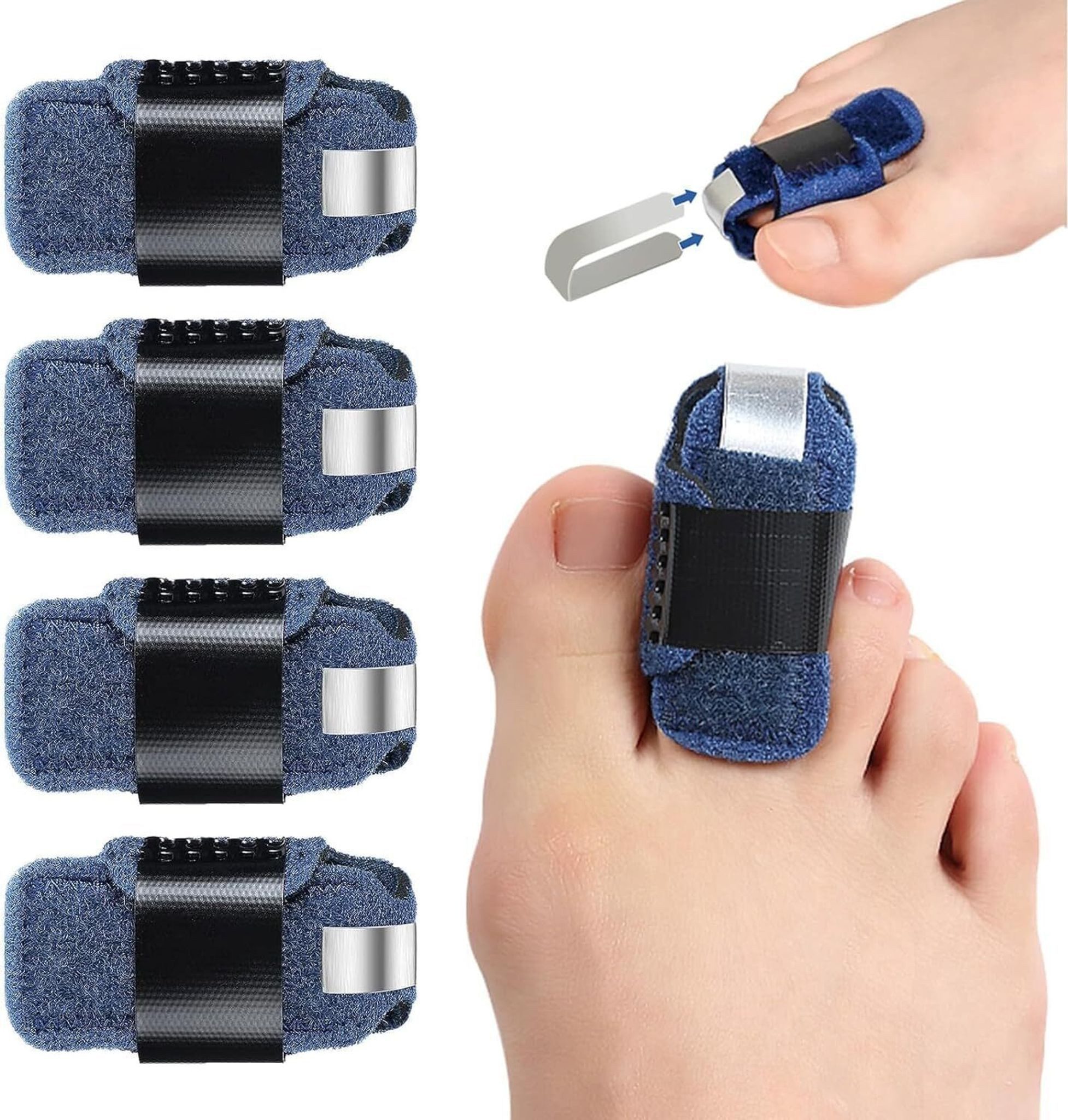 FELIXLEO Gewichtsmanschette Hammerzehen Korrektor 4er Set mit Zehenspreizer Blau