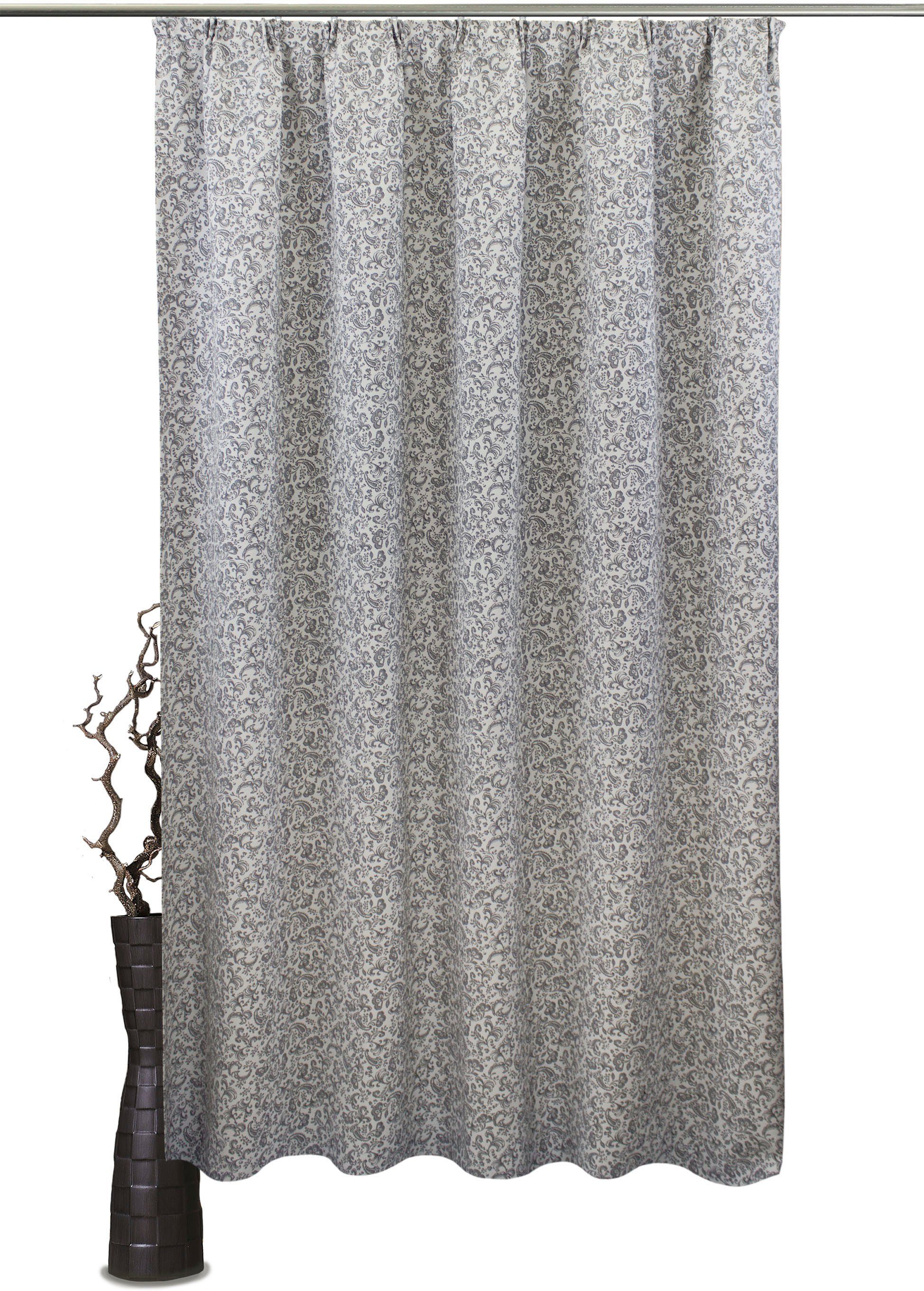Vorhang Shaylee, VHG, Kräuselband (1 St), blickdicht grau | Fertiggardinen