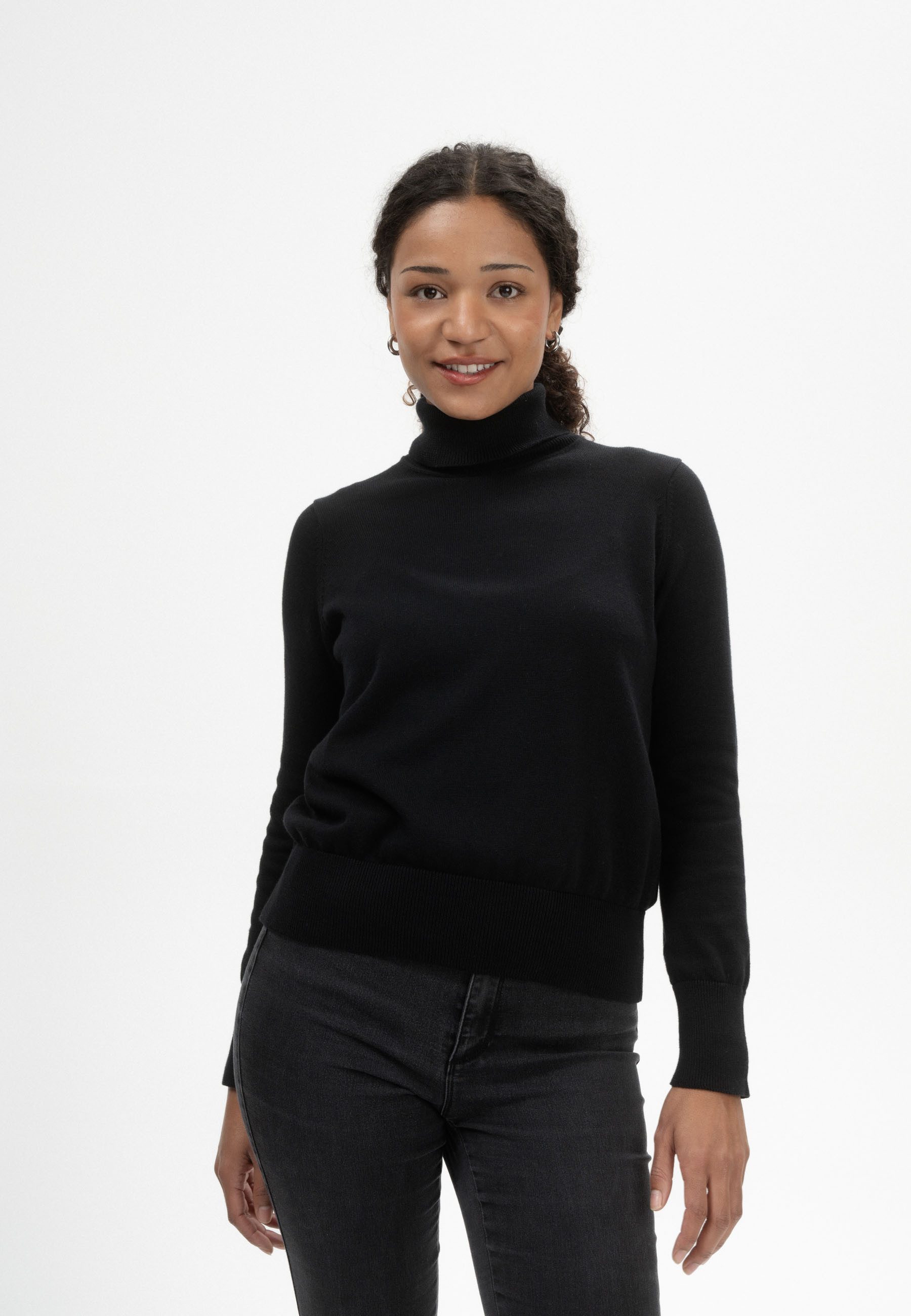 MELA Rollkragenpullover Feinstrick Rollkragenpullover Style MAYURA Rippbünd günstig online kaufen