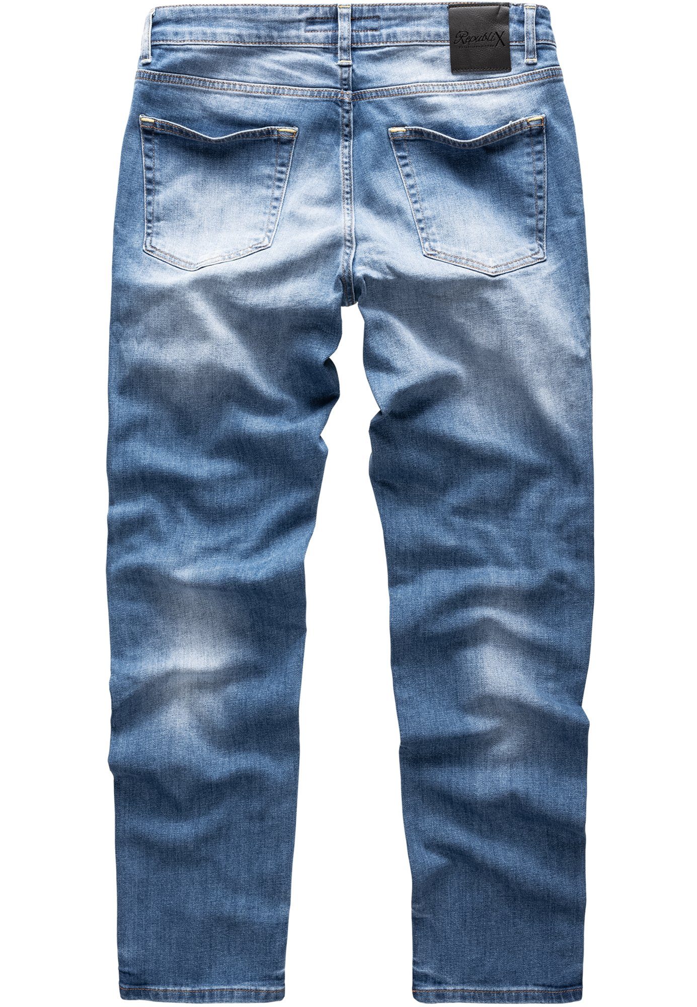 REPUBLIX Straight-Jeans JAX Herren Regular Fit Destroyed Jeans günstig online kaufen