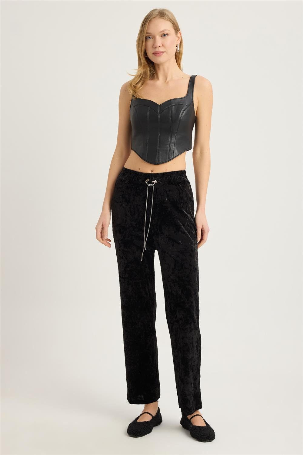 HomeStore Bequeme Jeans zerknitterte Samthose