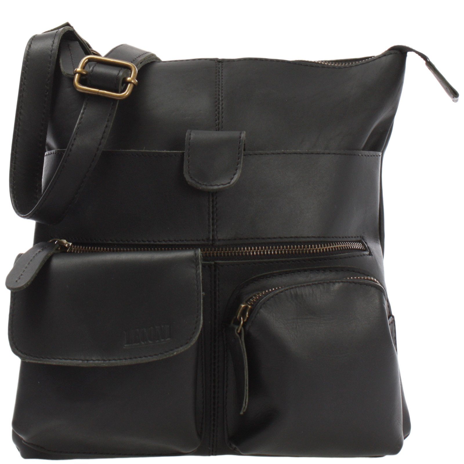 Umhängetasche Schultertasche Crossbody Tasche Damen Herren Echt Leder LE3011
