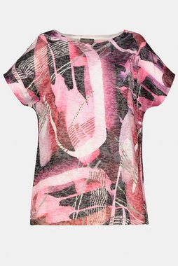 Gina Laura Rundhalsshirt Shirt U-Boot-Ausschnitt Halbarm Print