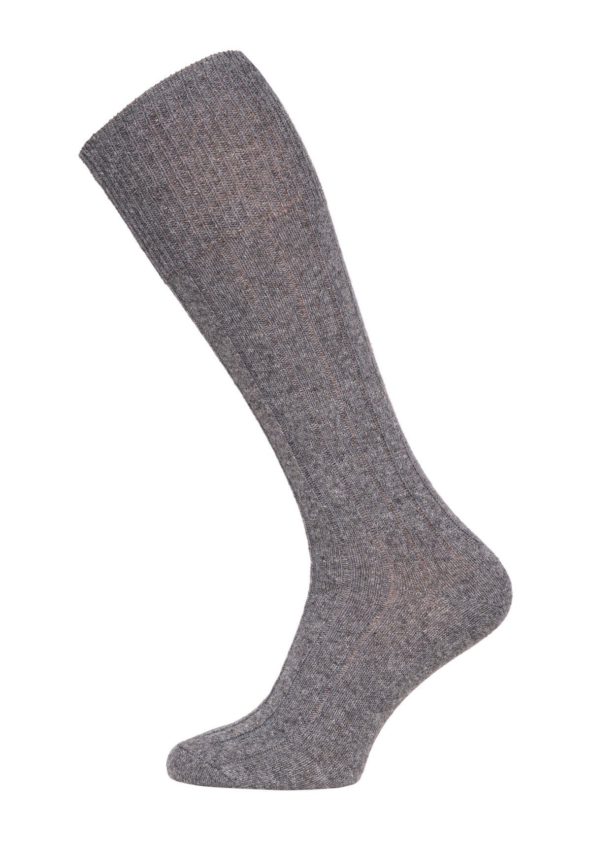 Extra Kniestrümpfe Kniestrümpfe HomeOfSocks und Kaschmir Weich Kashmirwolle Kniestrumpf Merino Luxuriöse Anthrazit Merino- Wollsocken mit